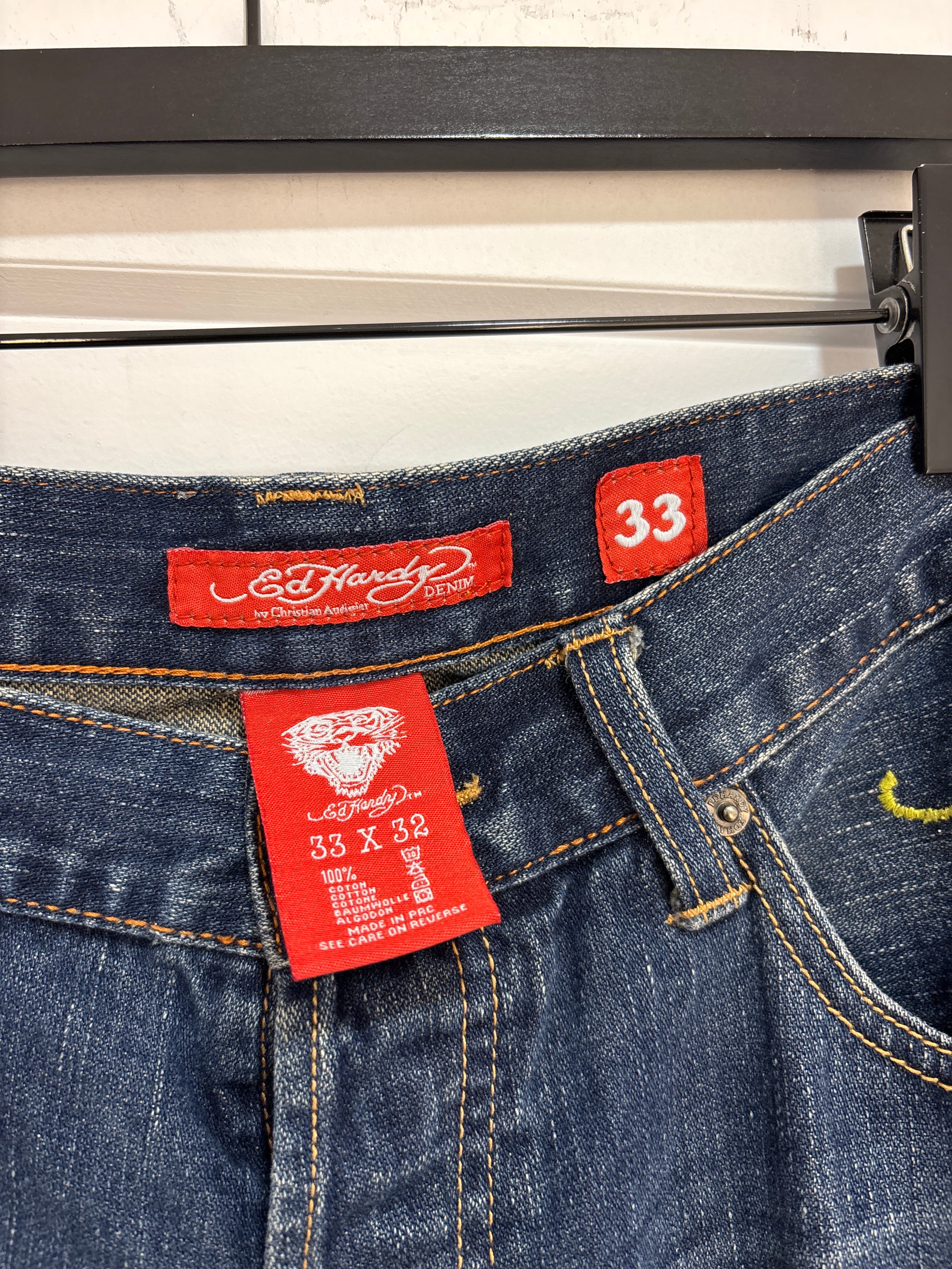Y2K Ed Hardy Pirate Skull Jeans - Size 33