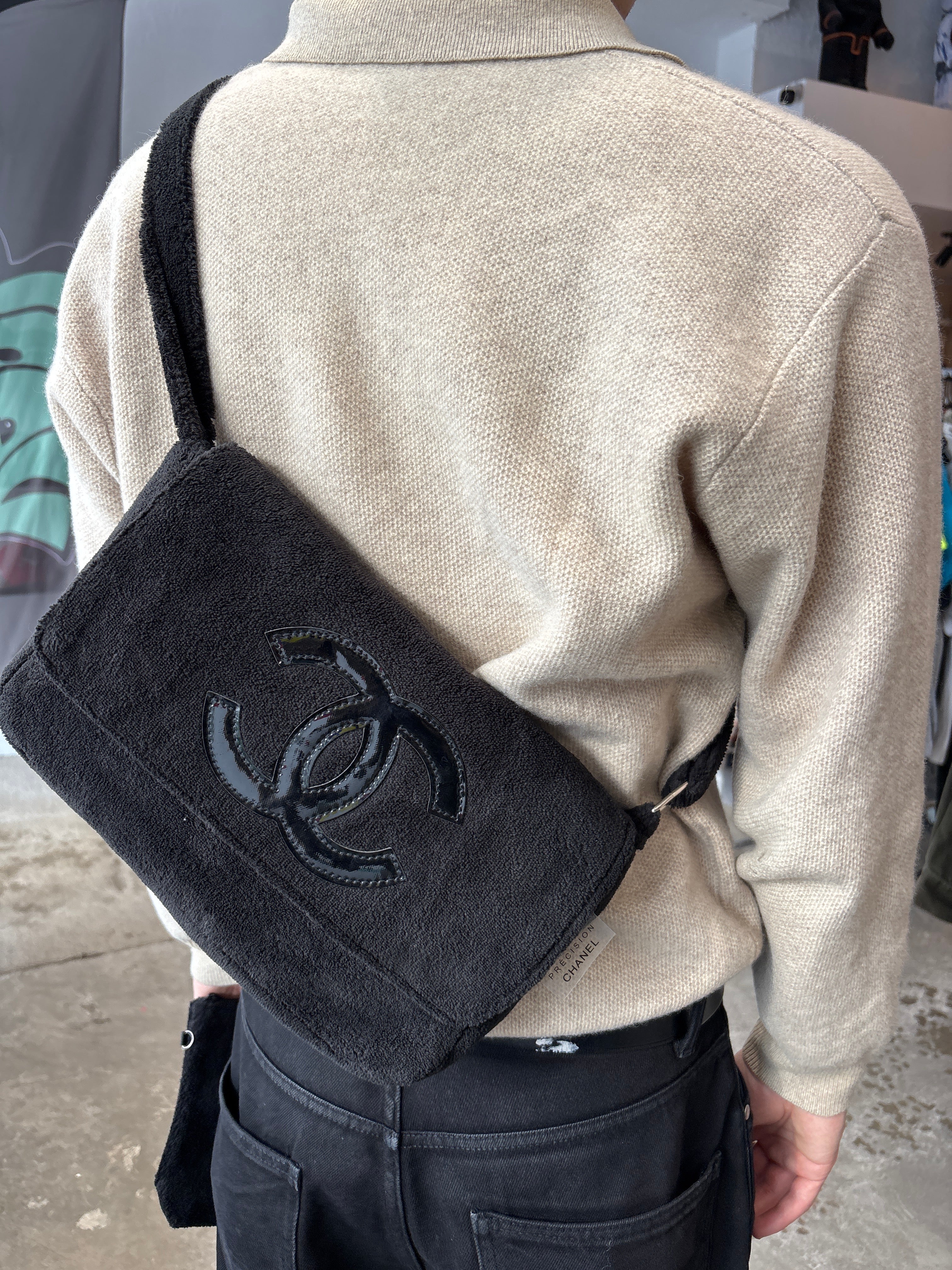 Y2k Chanel Velour Sidebag