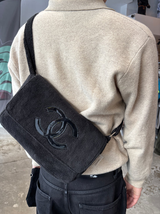 Y2k Chanel Velour Sidebag