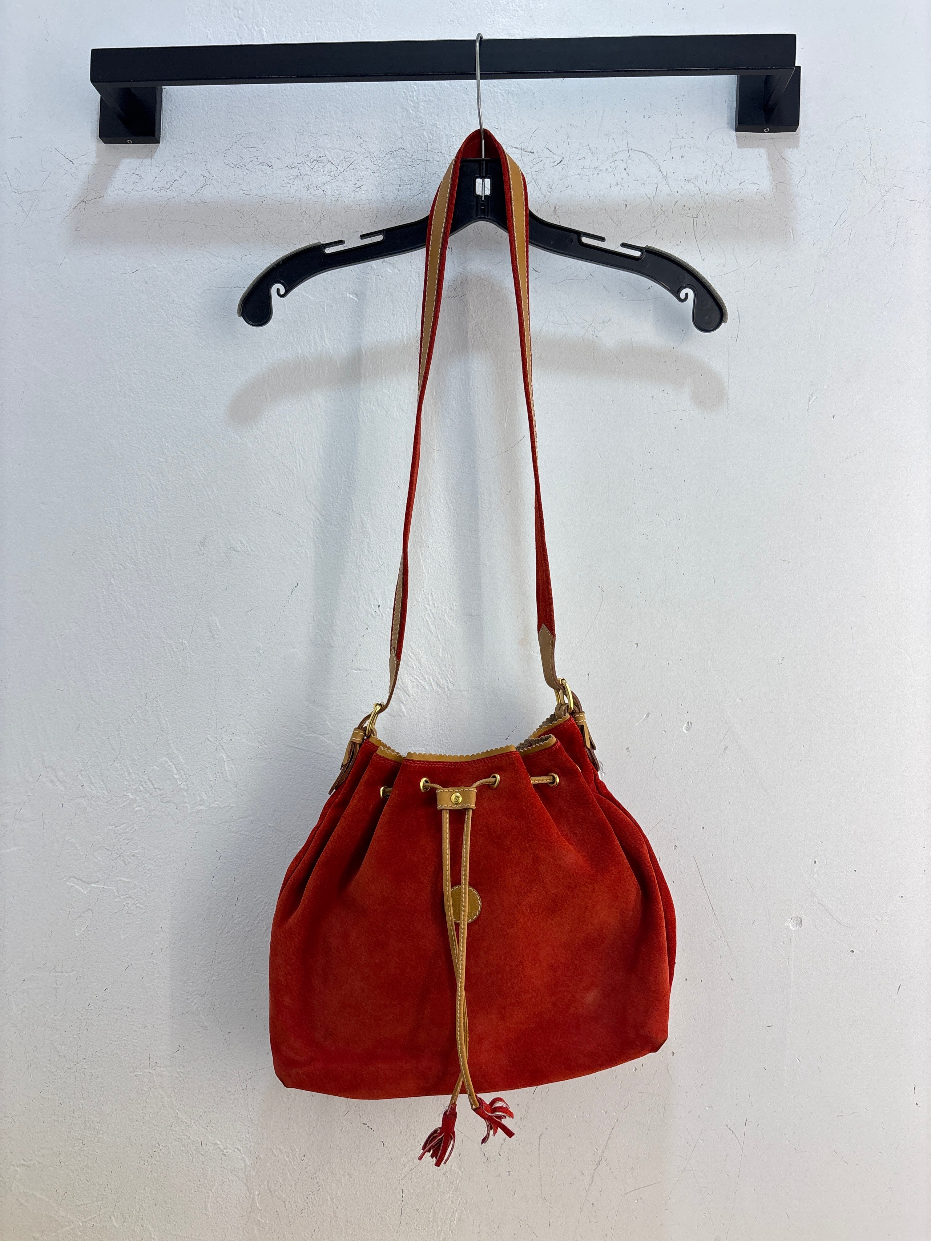 NEW Fendi Red Suede Secchiello Bag