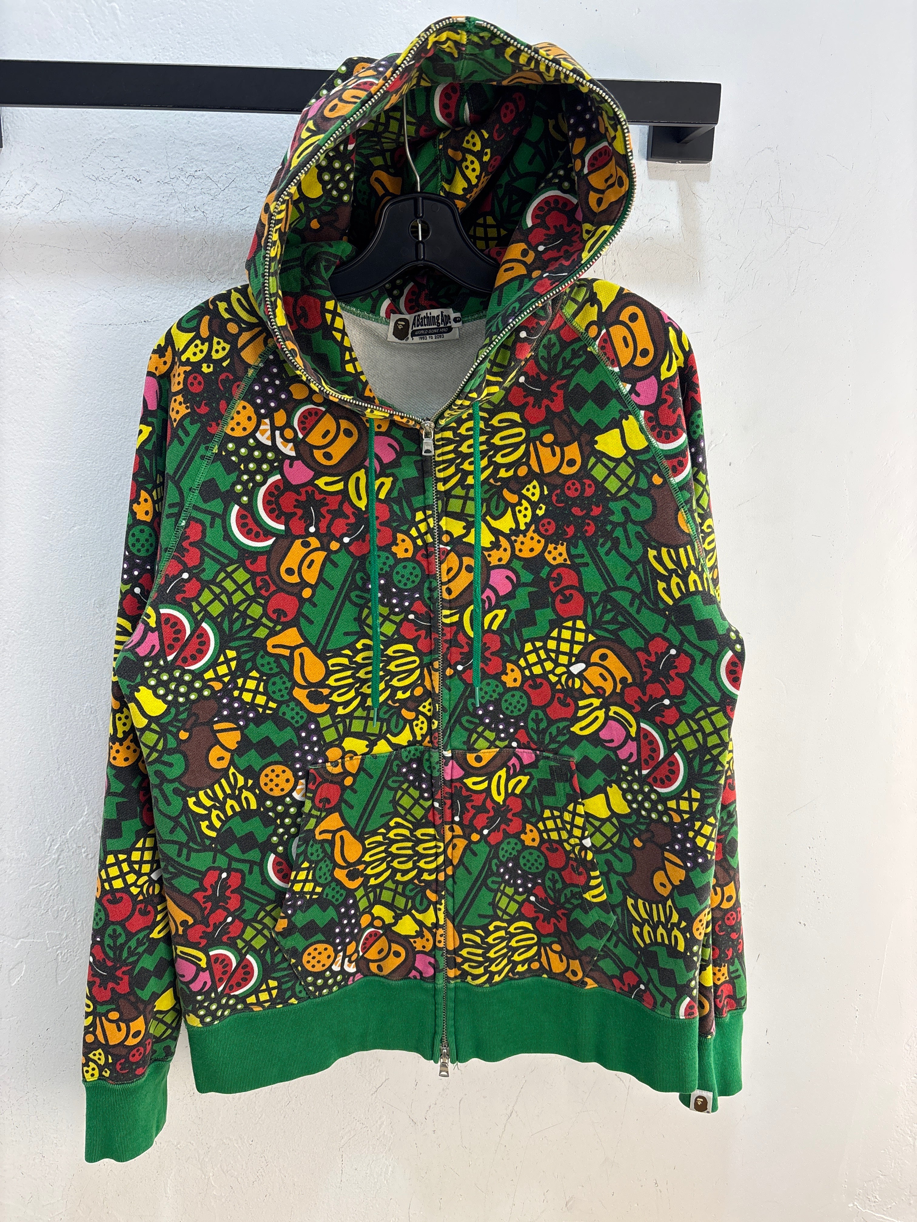 Y2k Bape Baby Milo Fruits AOP Zipup - Size L