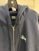 NEW Stussy Navy Zipup Hoodie - Size XL