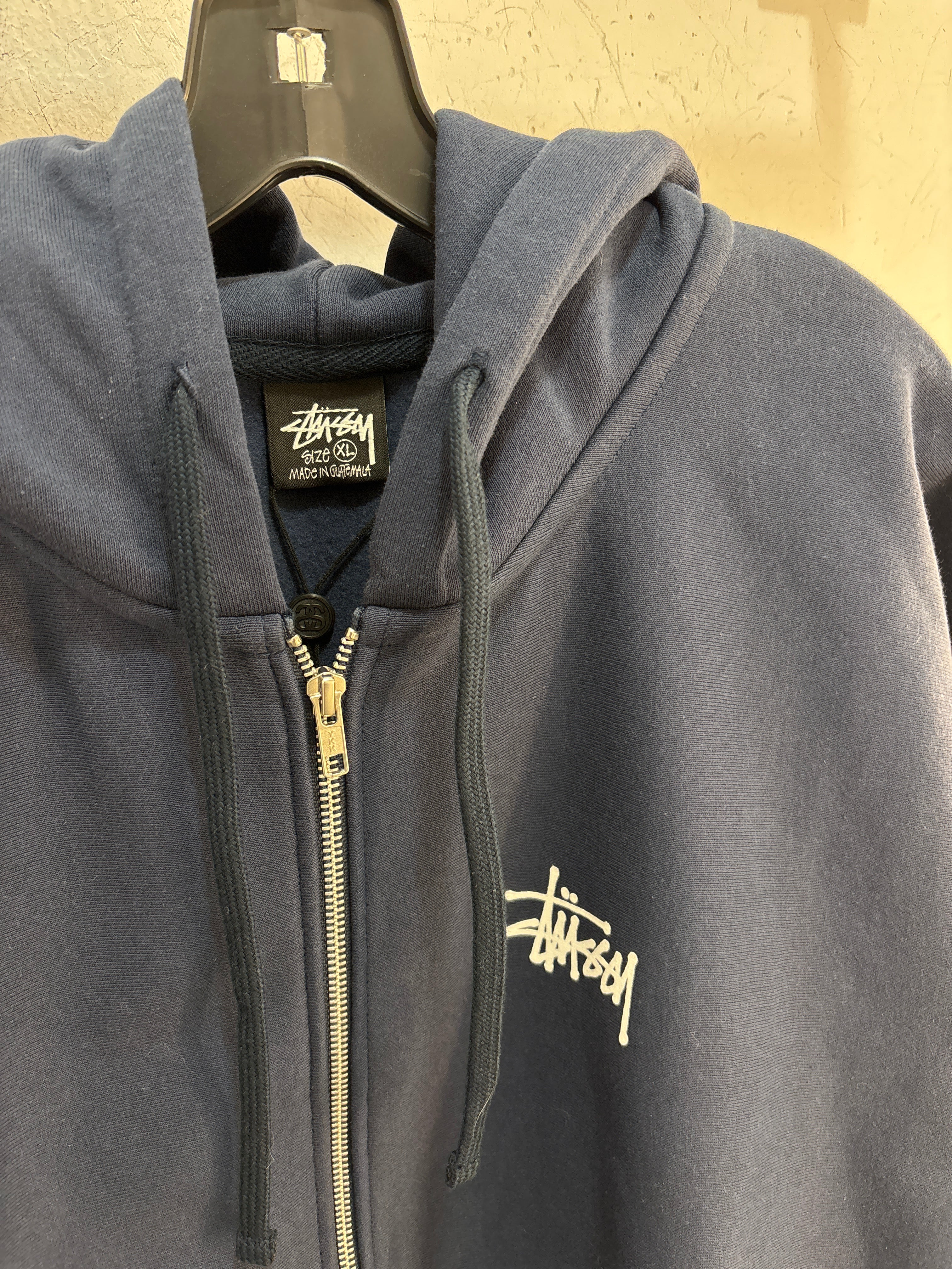 NEW Stussy Navy Zipup Hoodie - Size XL