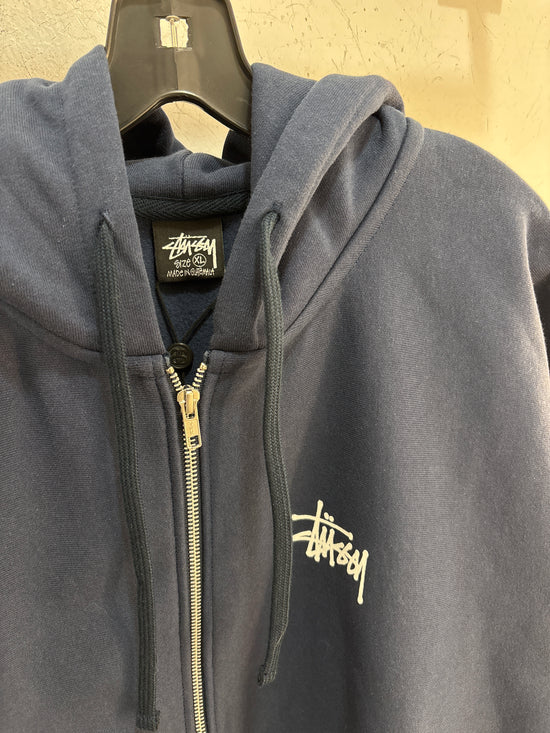 NEW Stussy Navy Zipup Hoodie - Size XL