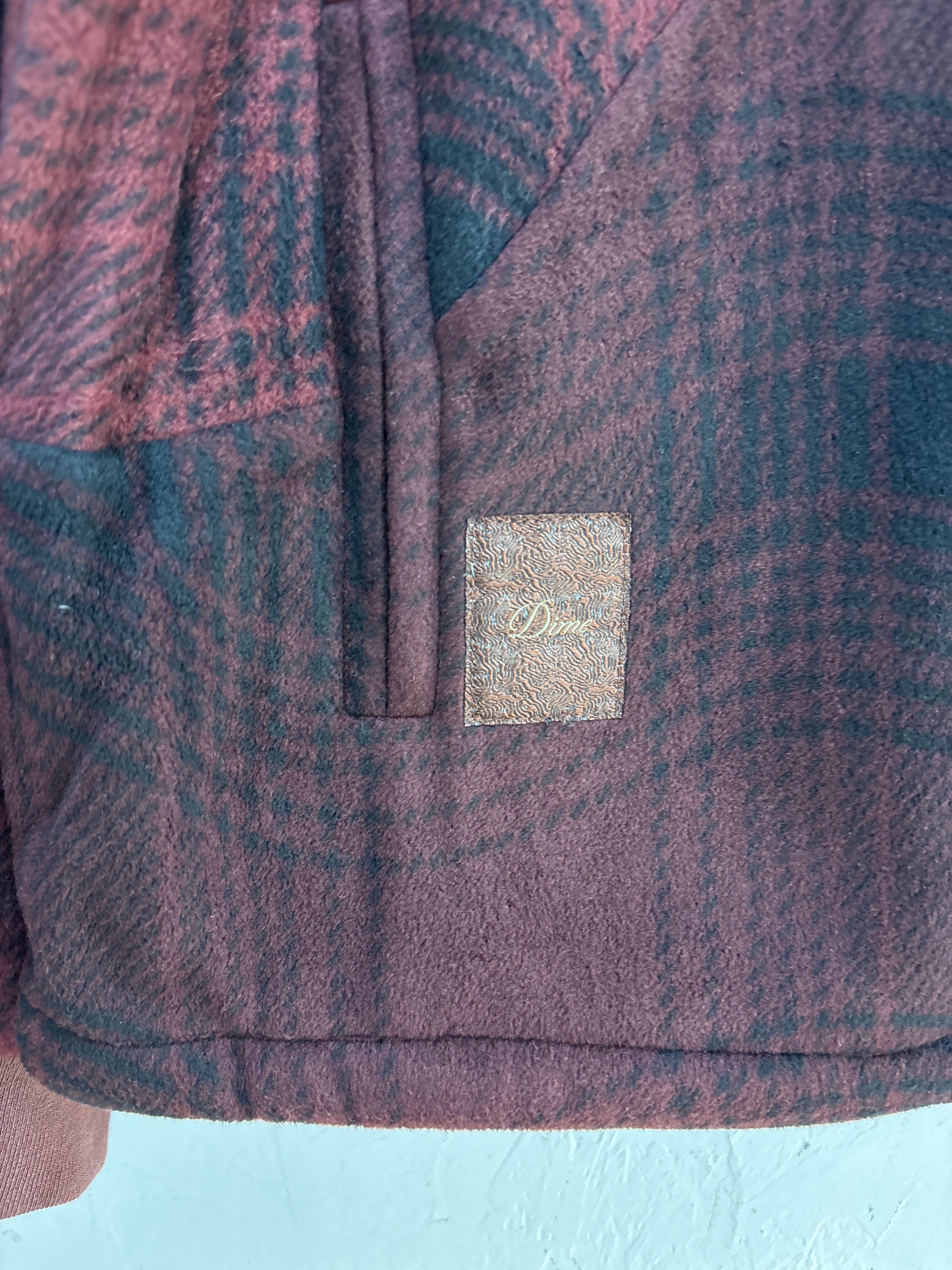 NEW Dime Plaid Polar Fleece Burgundy