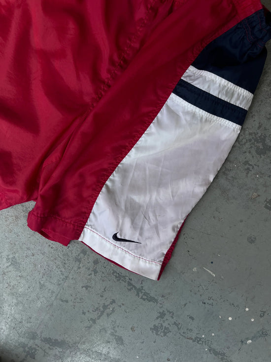 90s Nike Swoosh Red/Navy/White trunk short - Sz L