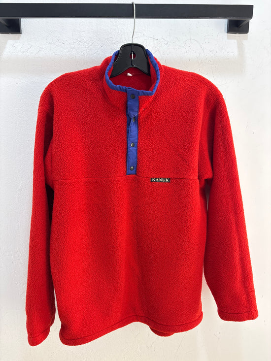 90s Kanuk Red Snap T Fleece M