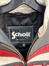 Y2k Schott Grey/Red Biker Jacket - Fit M women