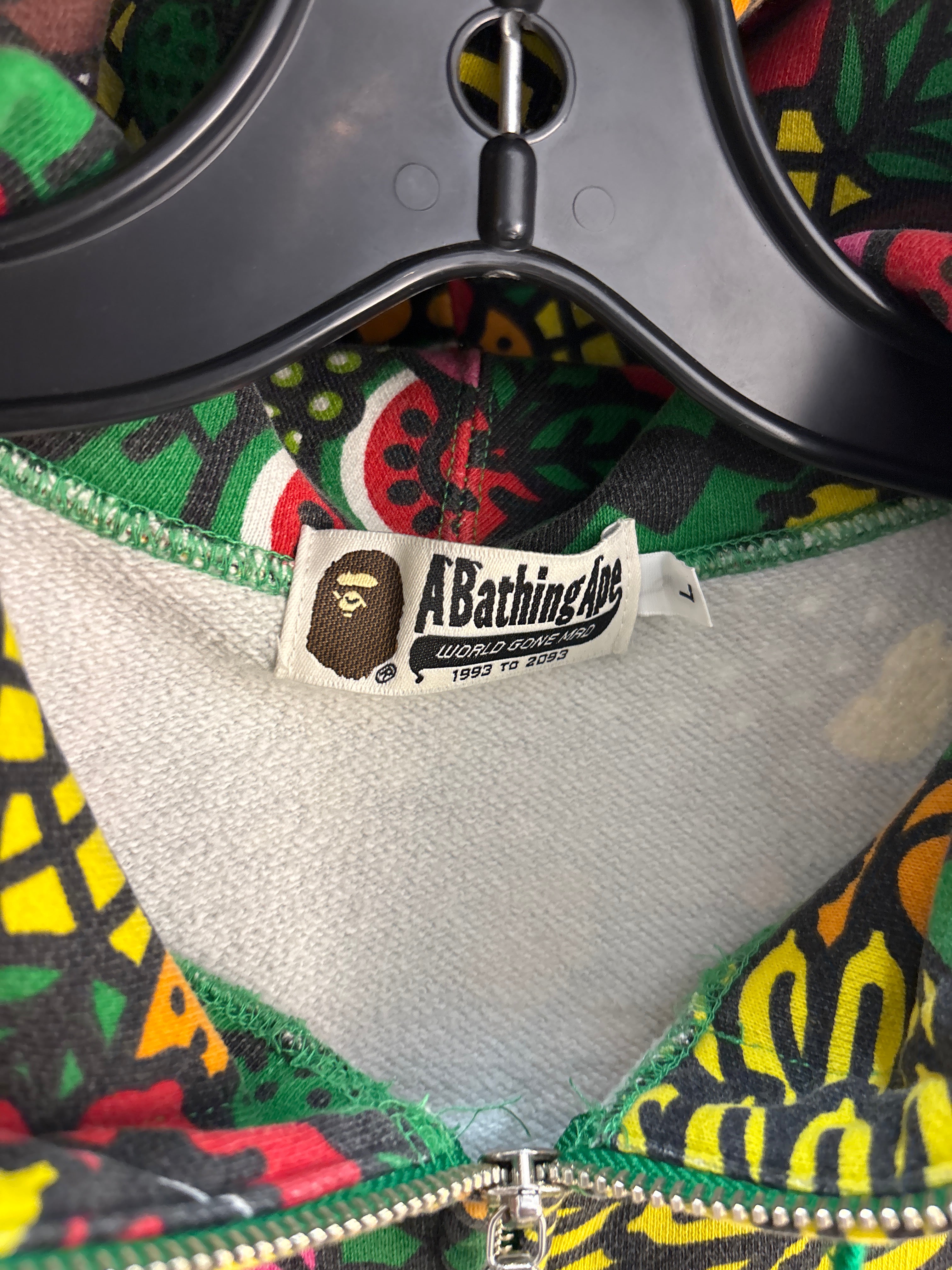 Y2k Bape Baby Milo Fruits AOP Zipup - Size L