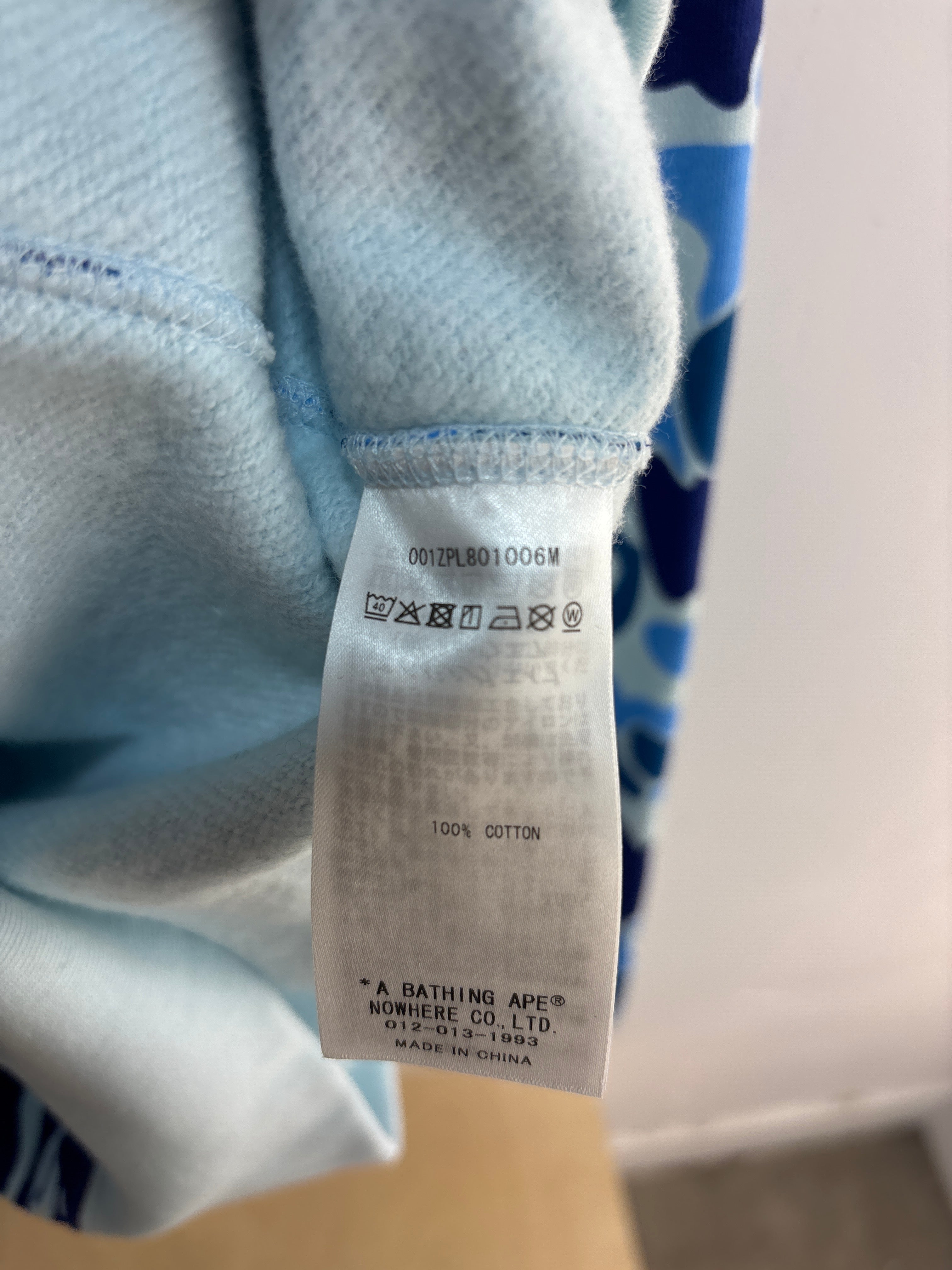 NEW BAPE ABC 2nd Camo Ape blue full zip -Size L