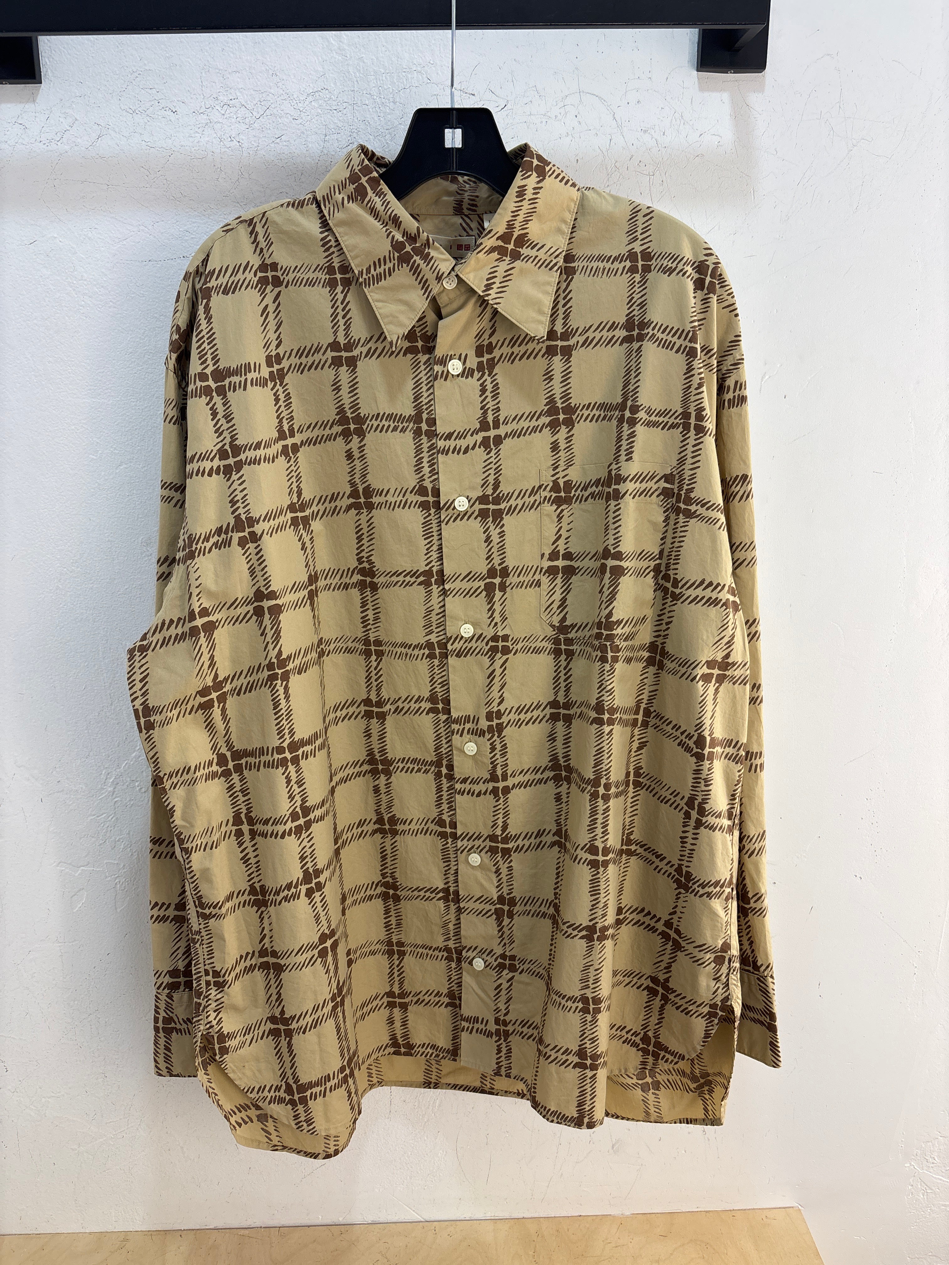 MARNI X Uniqlo Tan Plaid Button Up - Size L