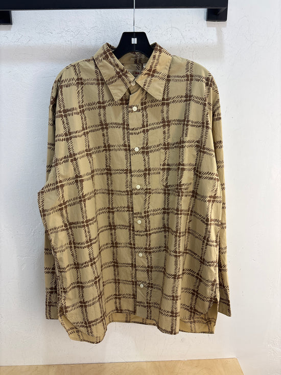 MARNI X Uniqlo Tan Plaid Button Up - Size L