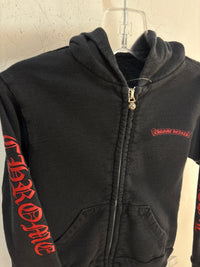 Lil Chrome Hearts Red/Black Zipup Hoodie - Size 4T
