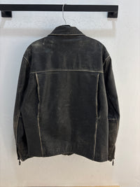 Bazik Black Leather jacket- Size XL