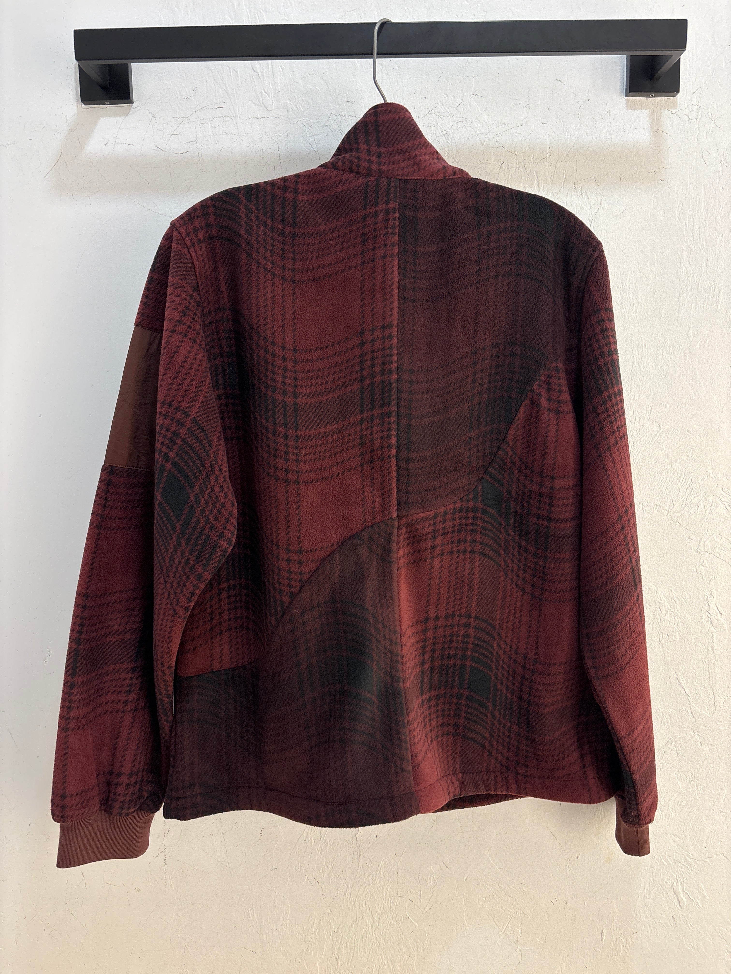 NEW Dime Plaid Polar Fleece Burgundy