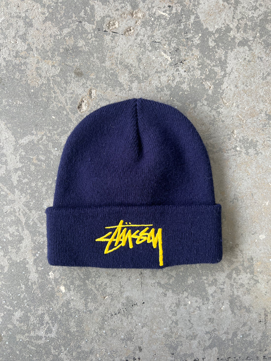 Stussy logo navy Beanie