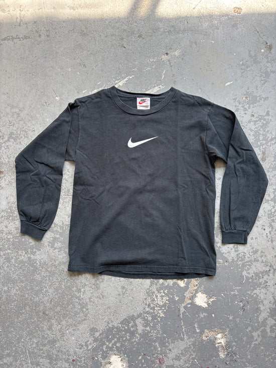 90' Nike middle swoosh  black logo tee - Sz L