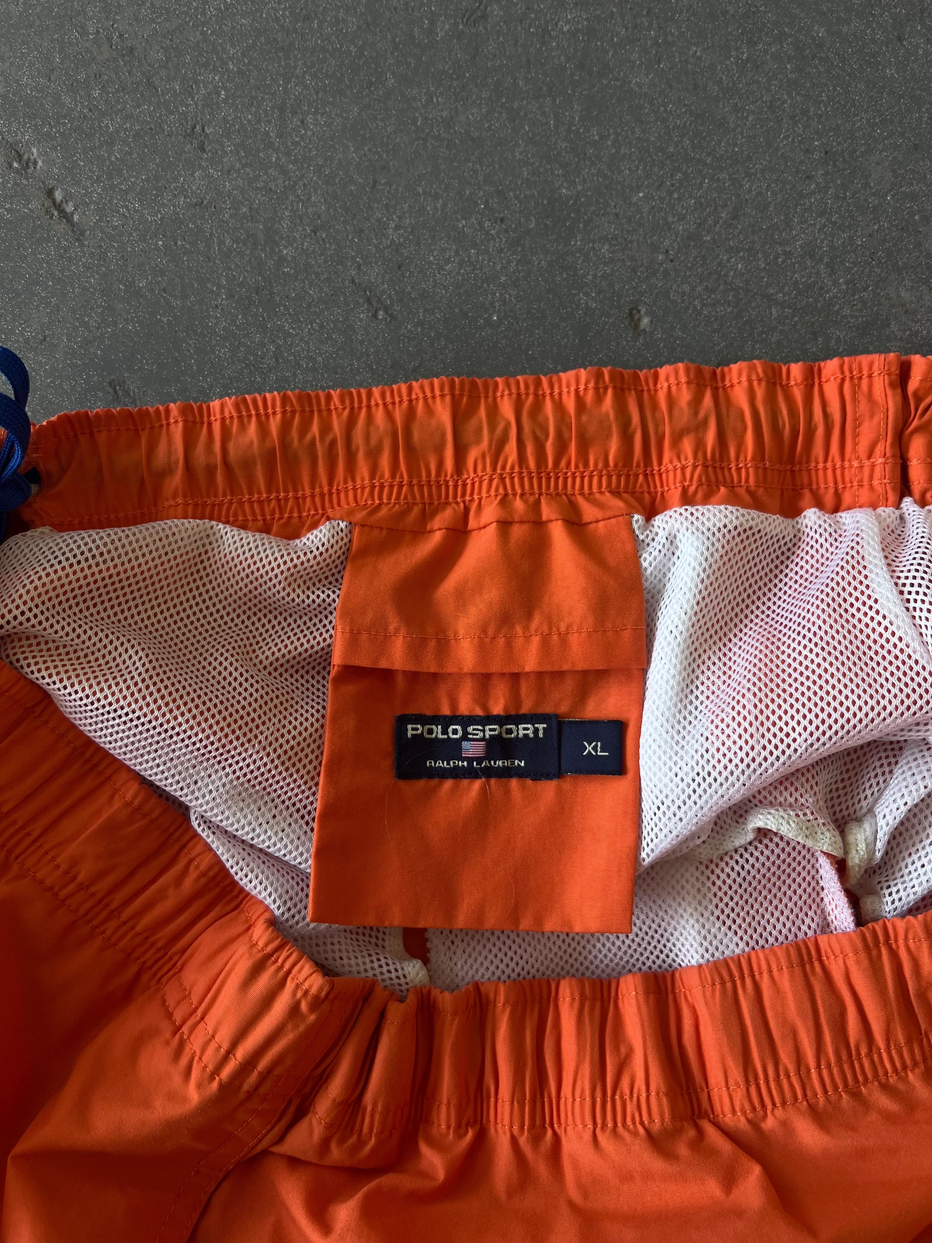90s Polo Sport Orange trunk Short - Sz XL