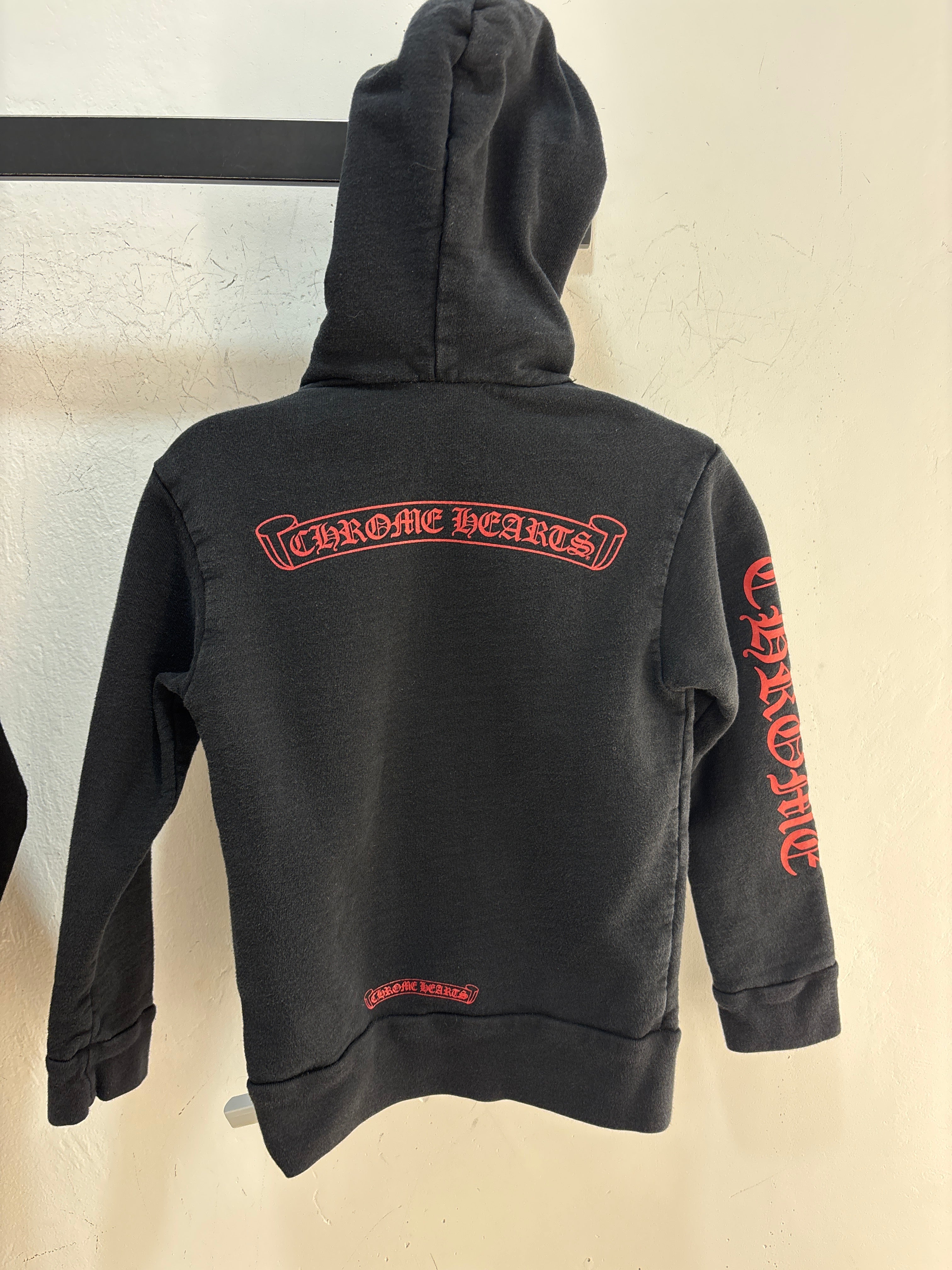 Lil Chrome Hearts Red/Black Zipup Hoodie - Size 4T