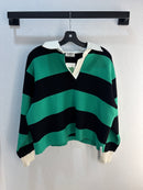 Sandro Green Stripe Rugby - Size L(W)