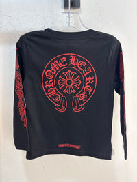 Lil Chrome Hearts Black/Red Longsleeve - Size 2T