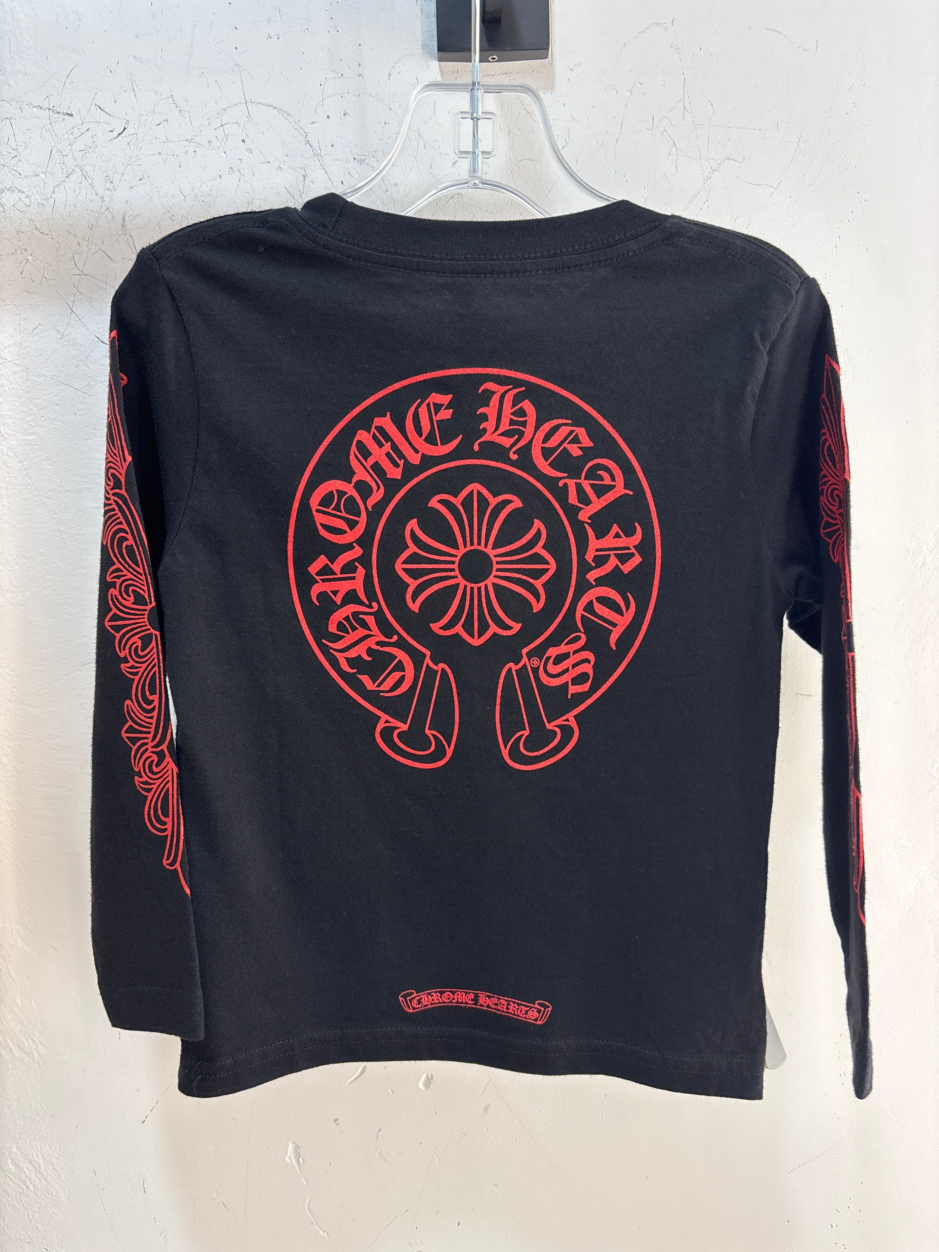 Lil Chrome Hearts Black/Red Longsleeve - Size 2T