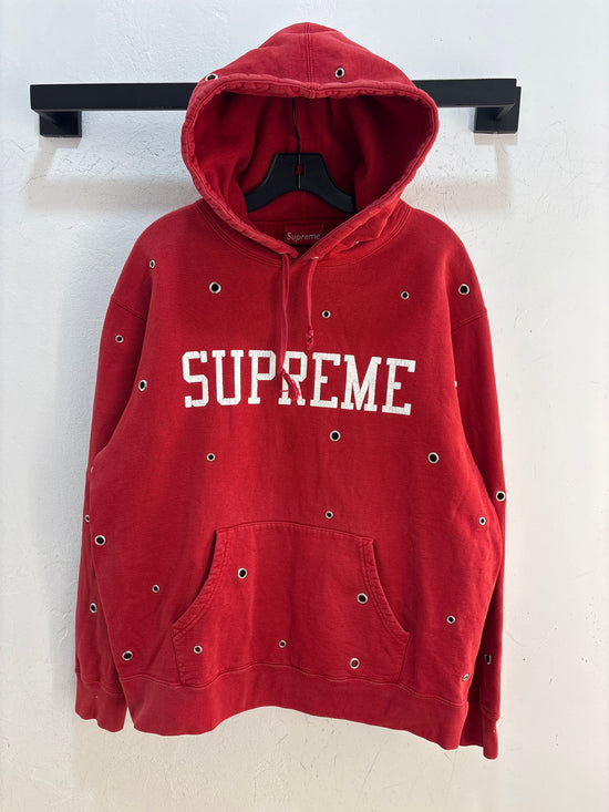 Supreme Red Ring Hoodie - Size M (Stained)