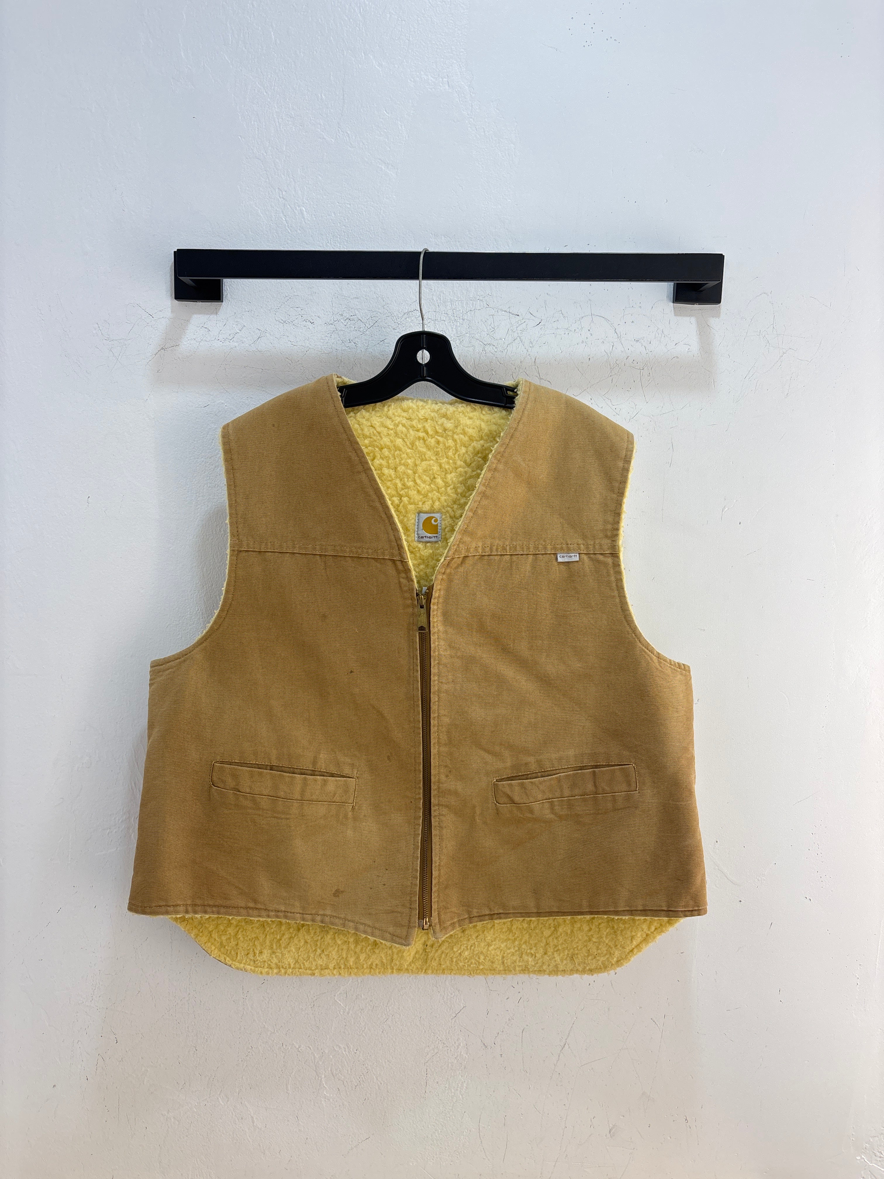 90’ Carhartt Buttet Sherpa Lined Worket vest - Size XL