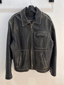 Bazik Black Leather jacket- Size XL