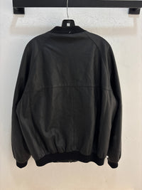 90s Burberry Leather Bomber Jacket L