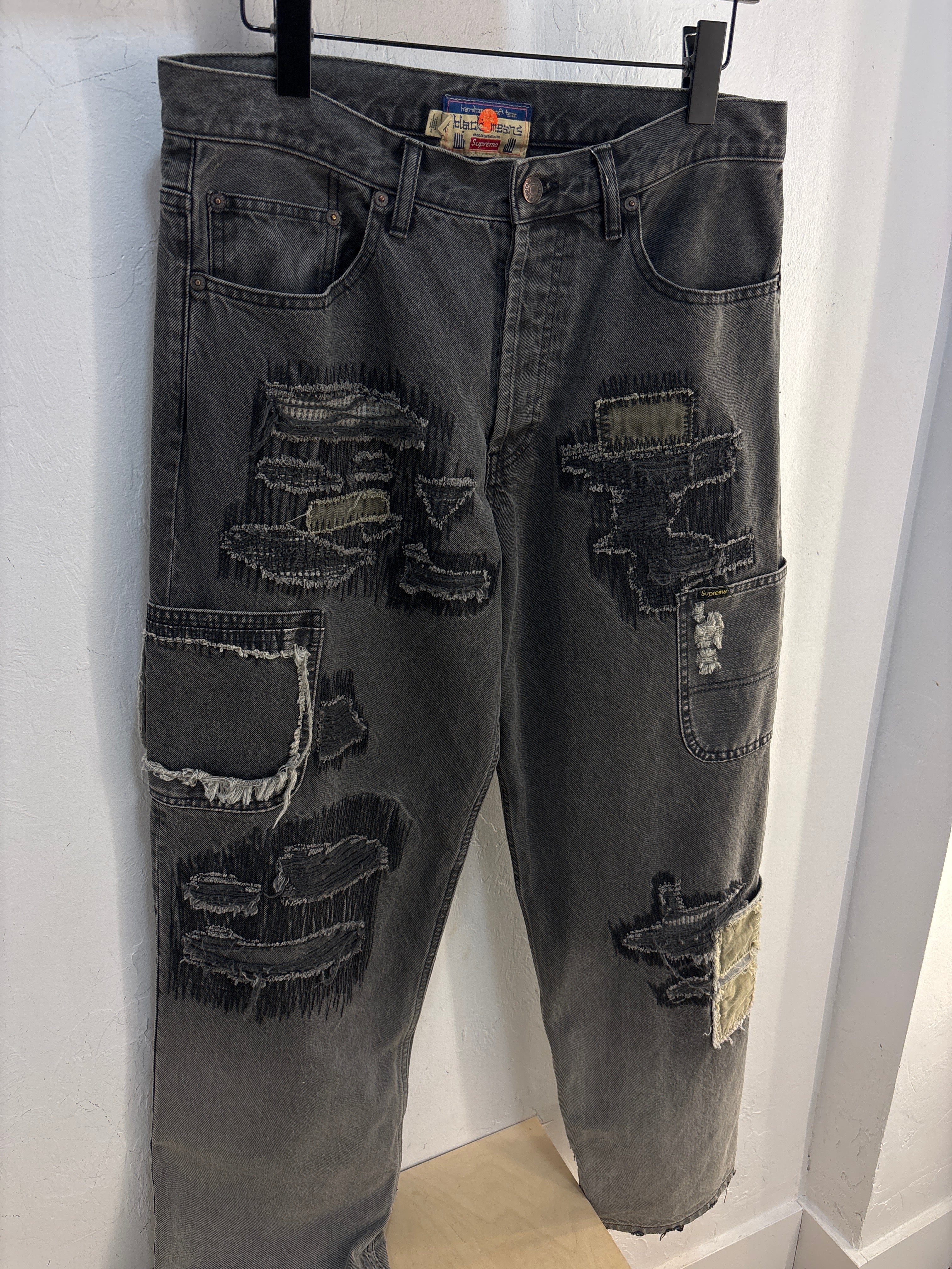Supreme/Black Means Mended Jeans - 32
