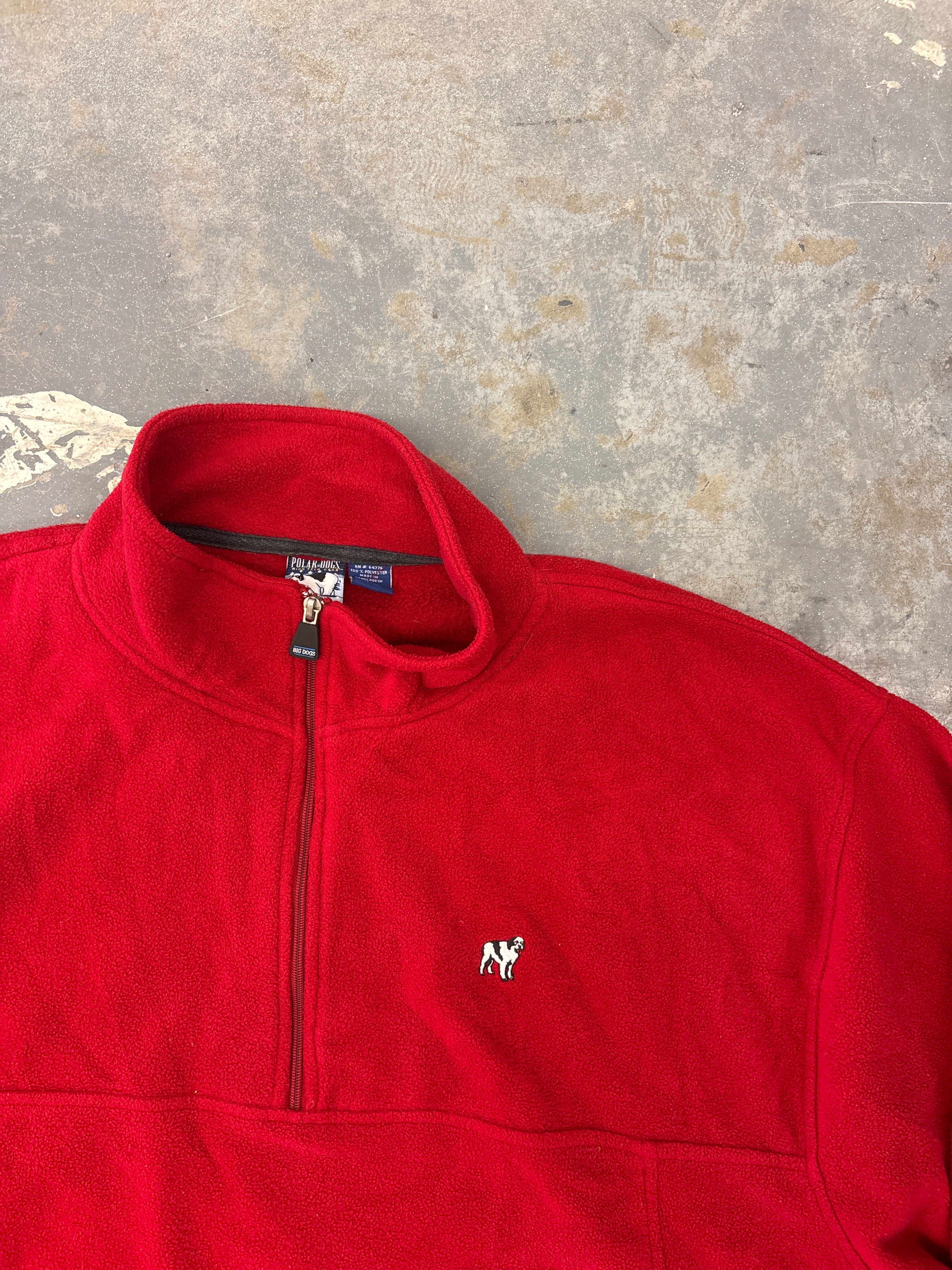 Y2K Big Dog red 1/4 zip fleece - Sz XXL