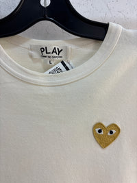 CDG Play Gold Heart T-Shirt - Size L women’s