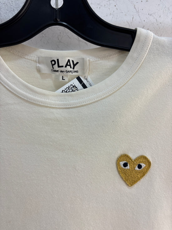CDG Play Gold Heart T-Shirt - Size L women’s