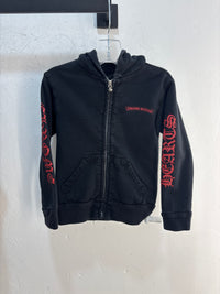 Lil Chrome Hearts Red/Black Zipup Hoodie - Size 4T