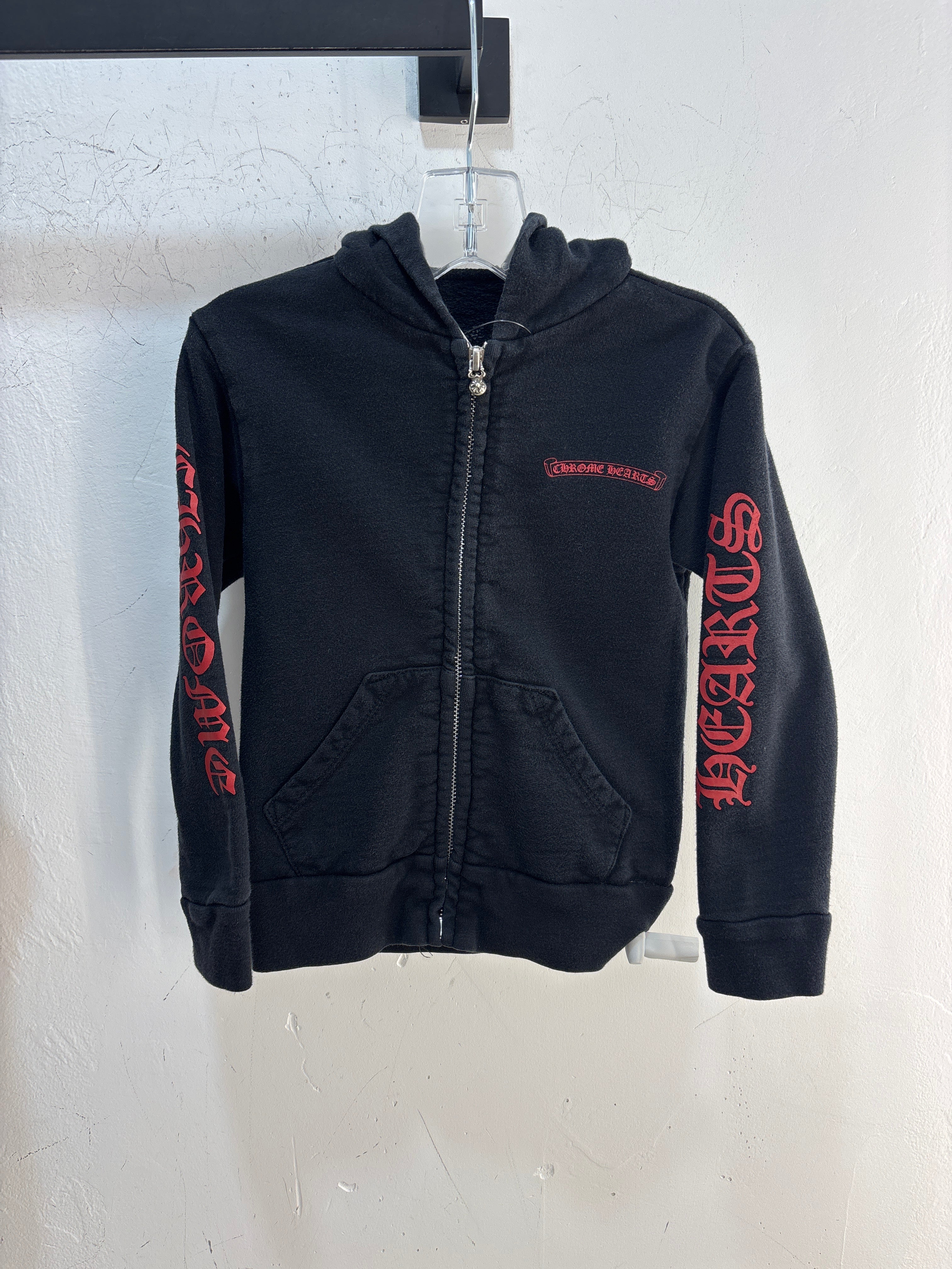 Lil Chrome Hearts Red/Black Zipup Hoodie - Size 4T