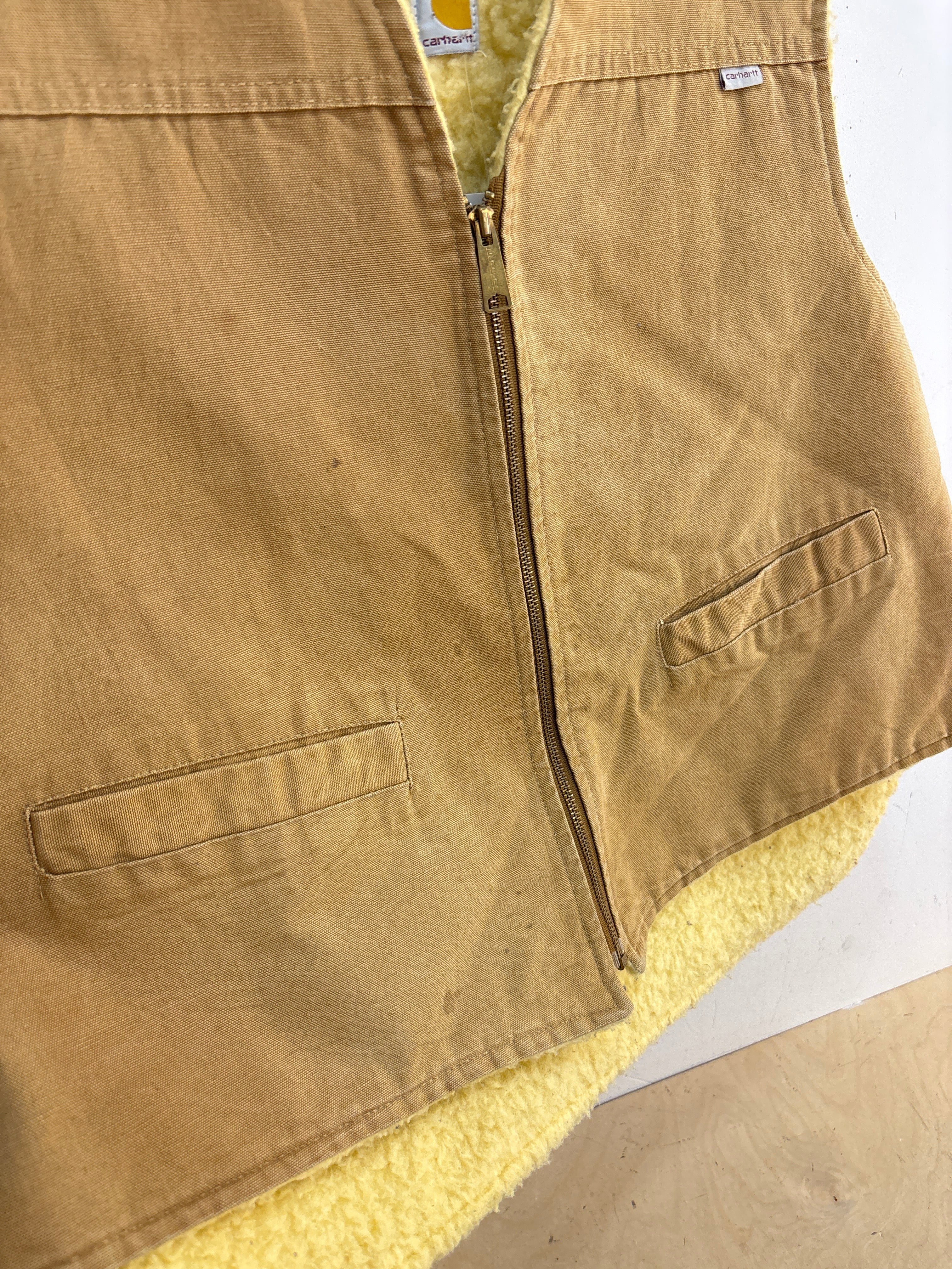 90’ Carhartt Buttet Sherpa Lined Worket vest - Size XL