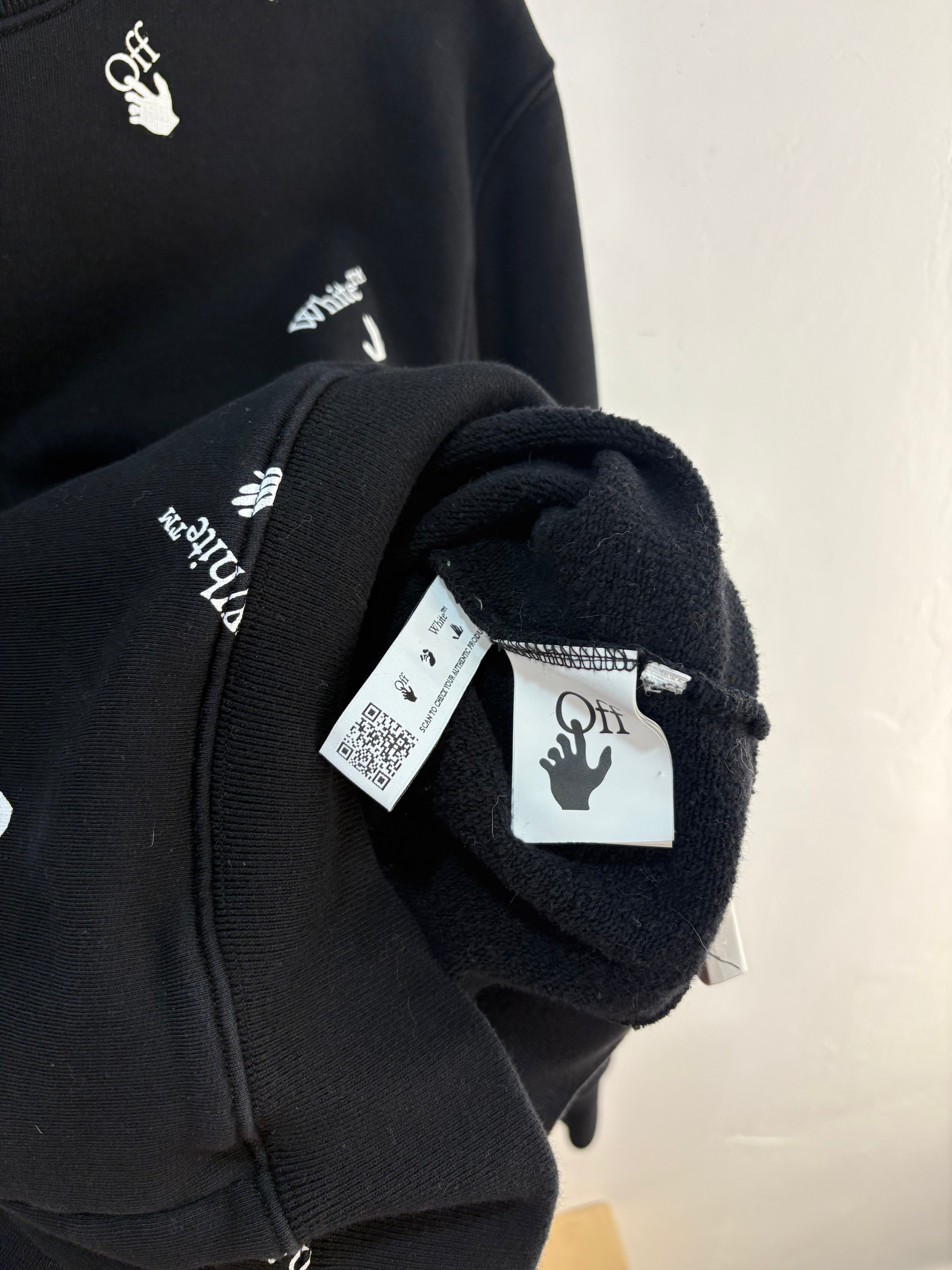 OFF-WHITE Aop Black crewneck - XS