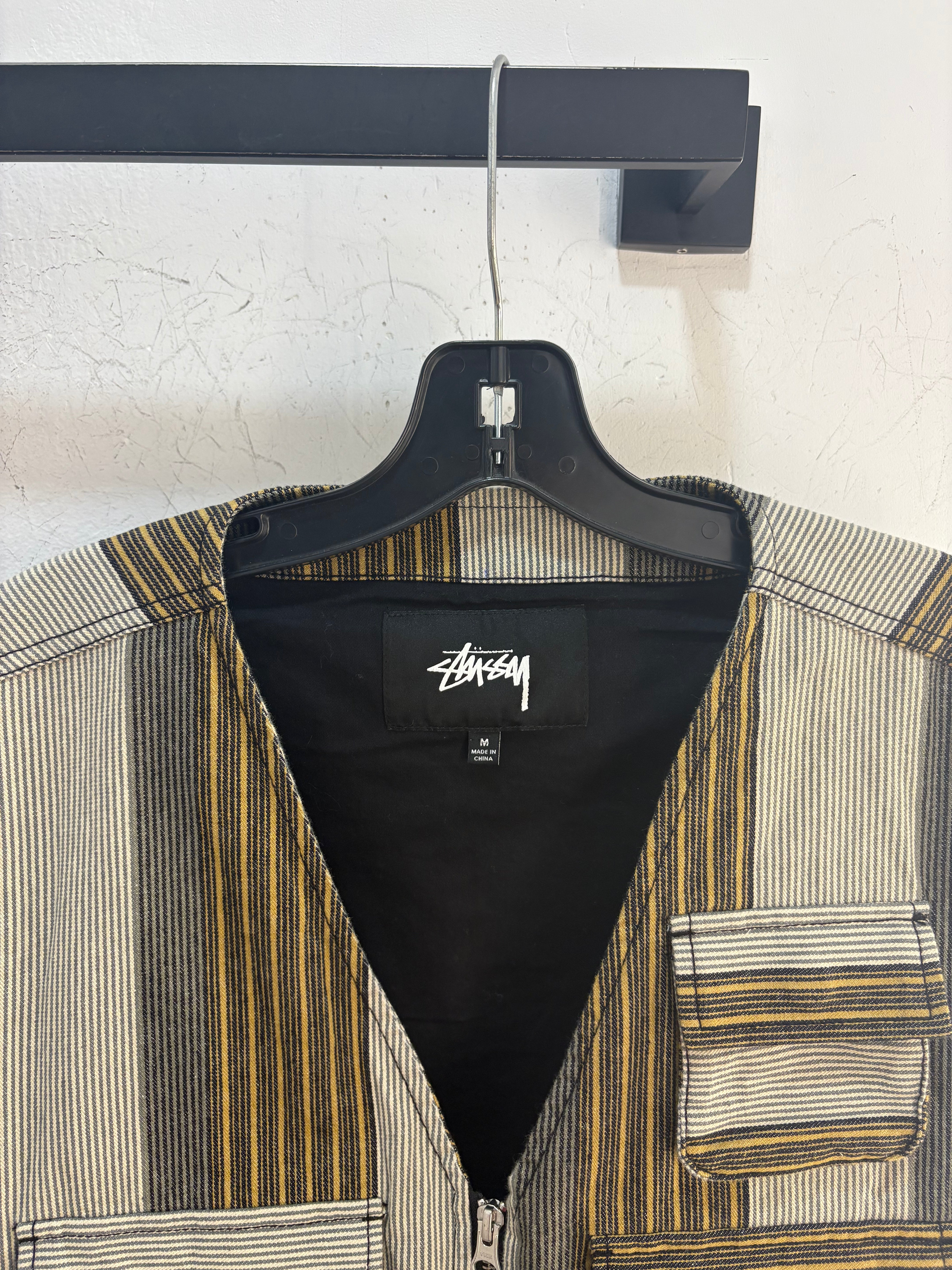 Stussy Striped Cargo Vest - M