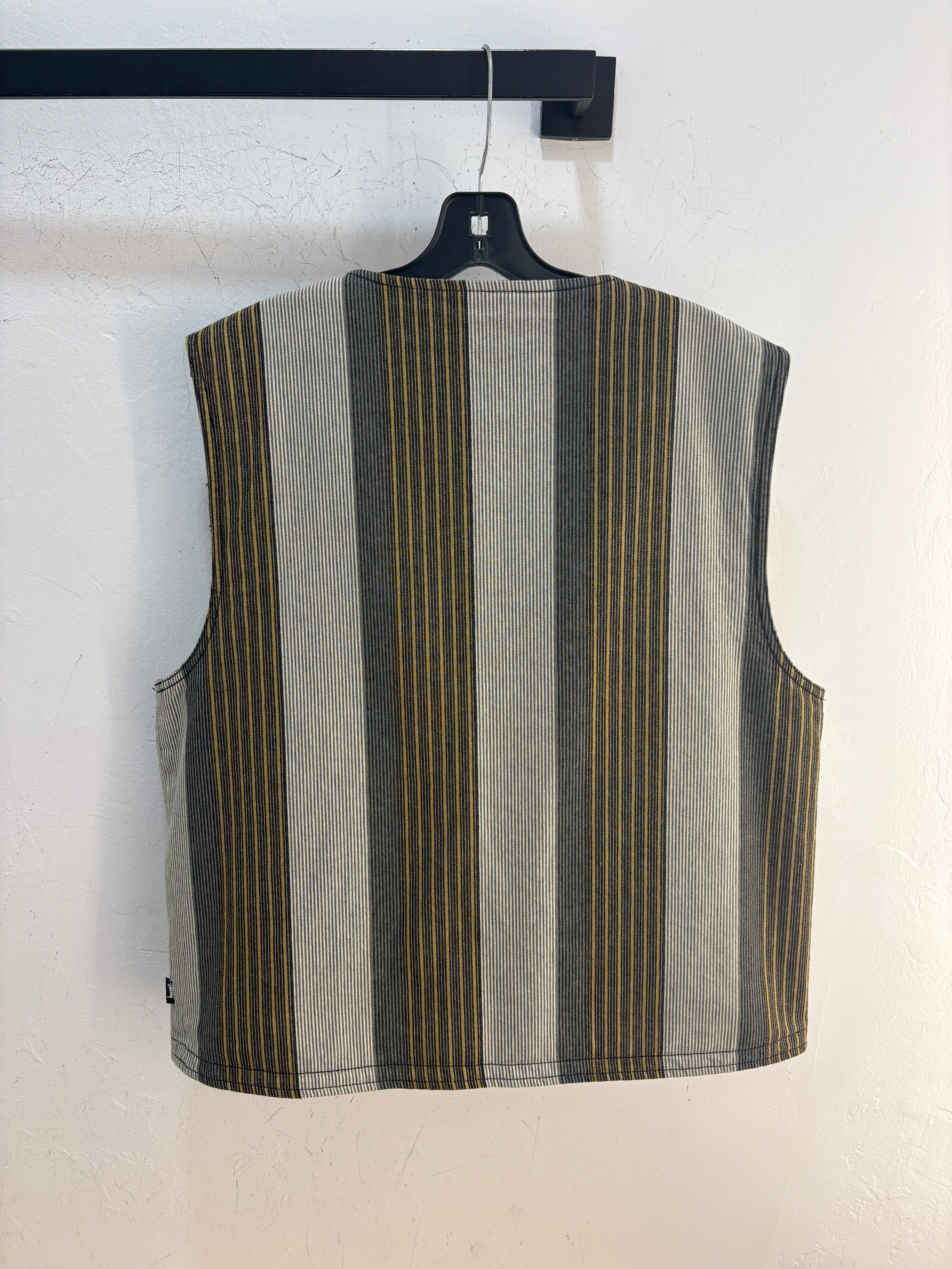 Stussy Striped Cargo Vest - M