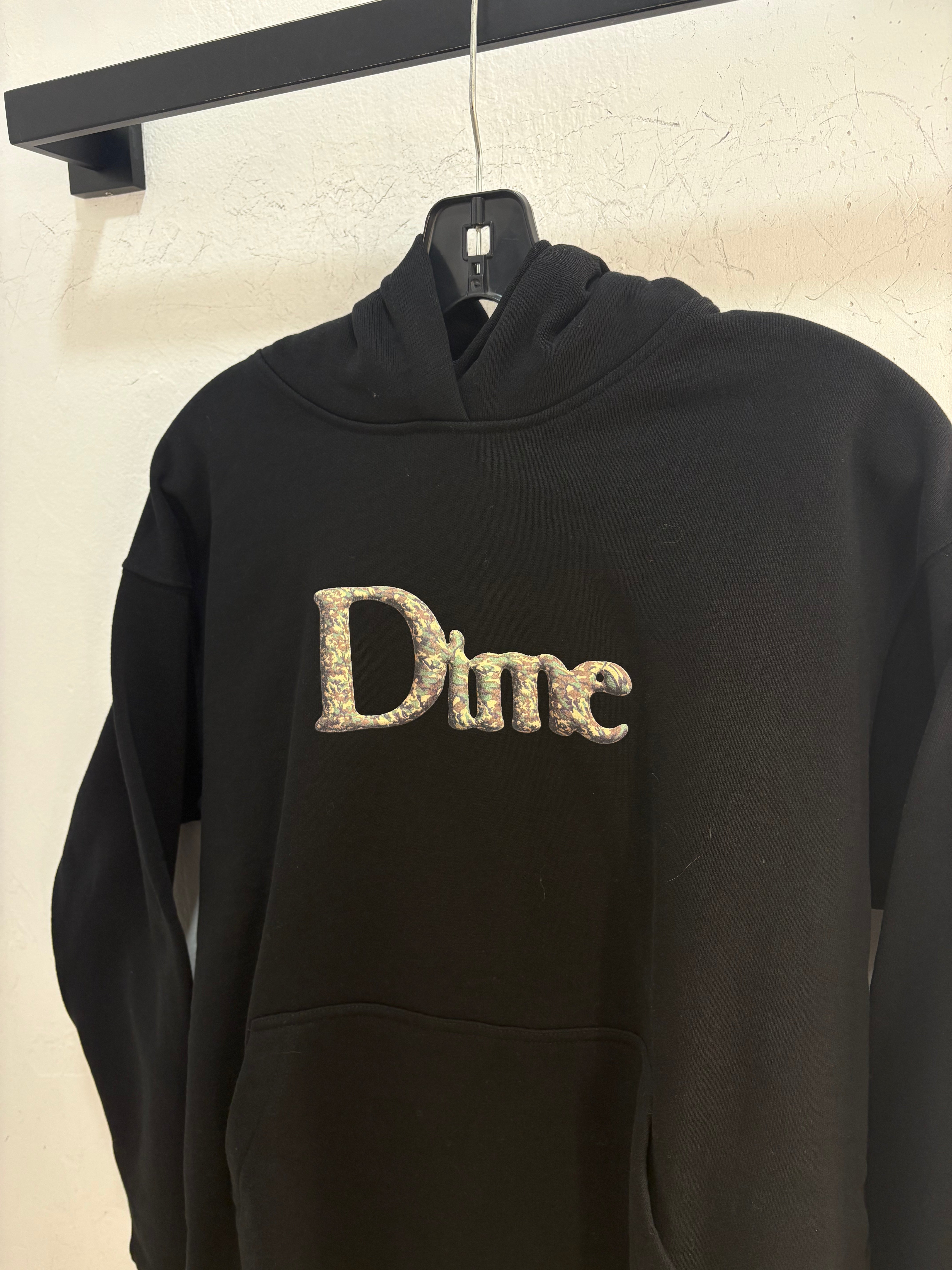 New Dime camo logo black hoodie
