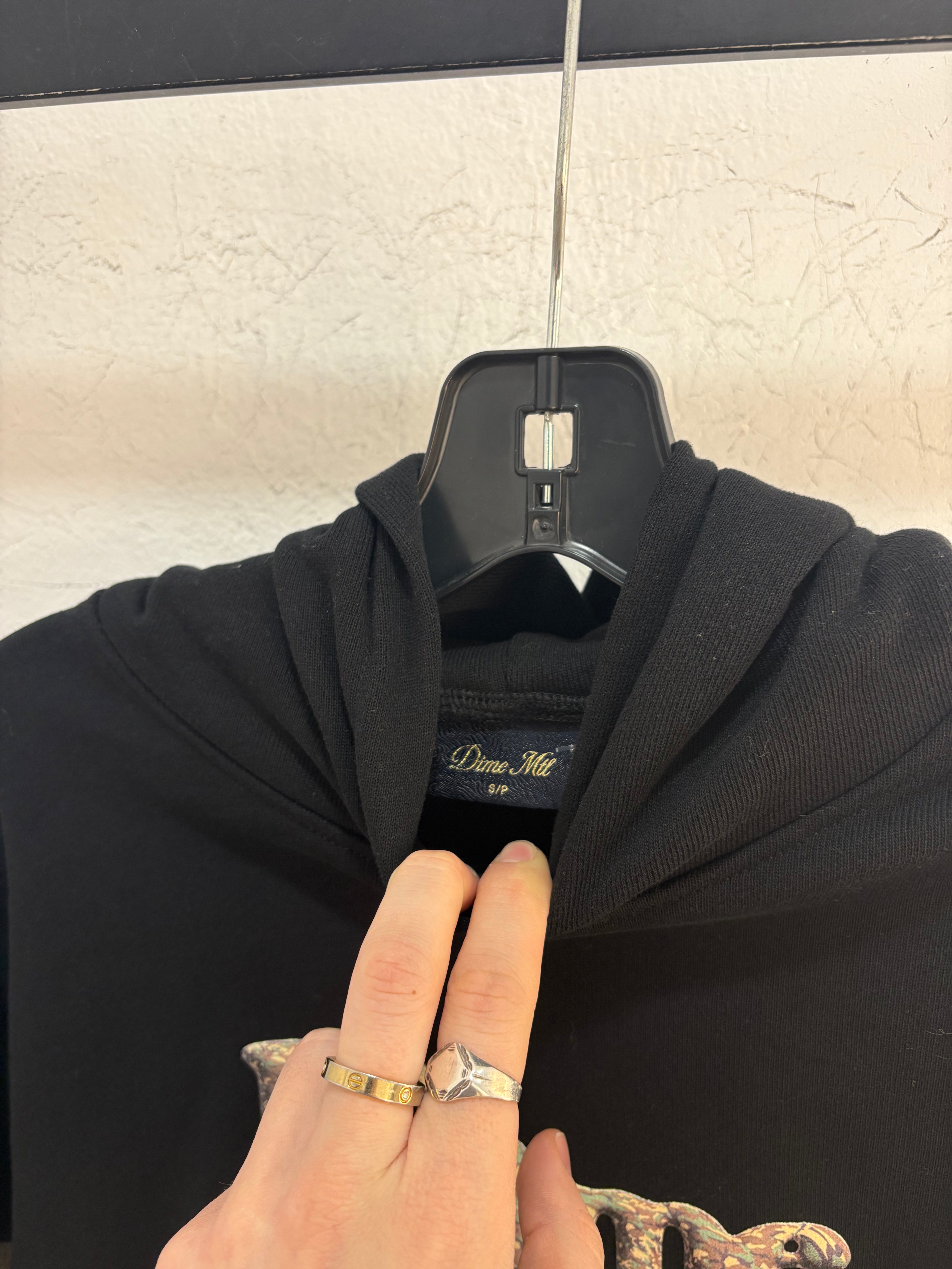New Dime camo logo black hoodie