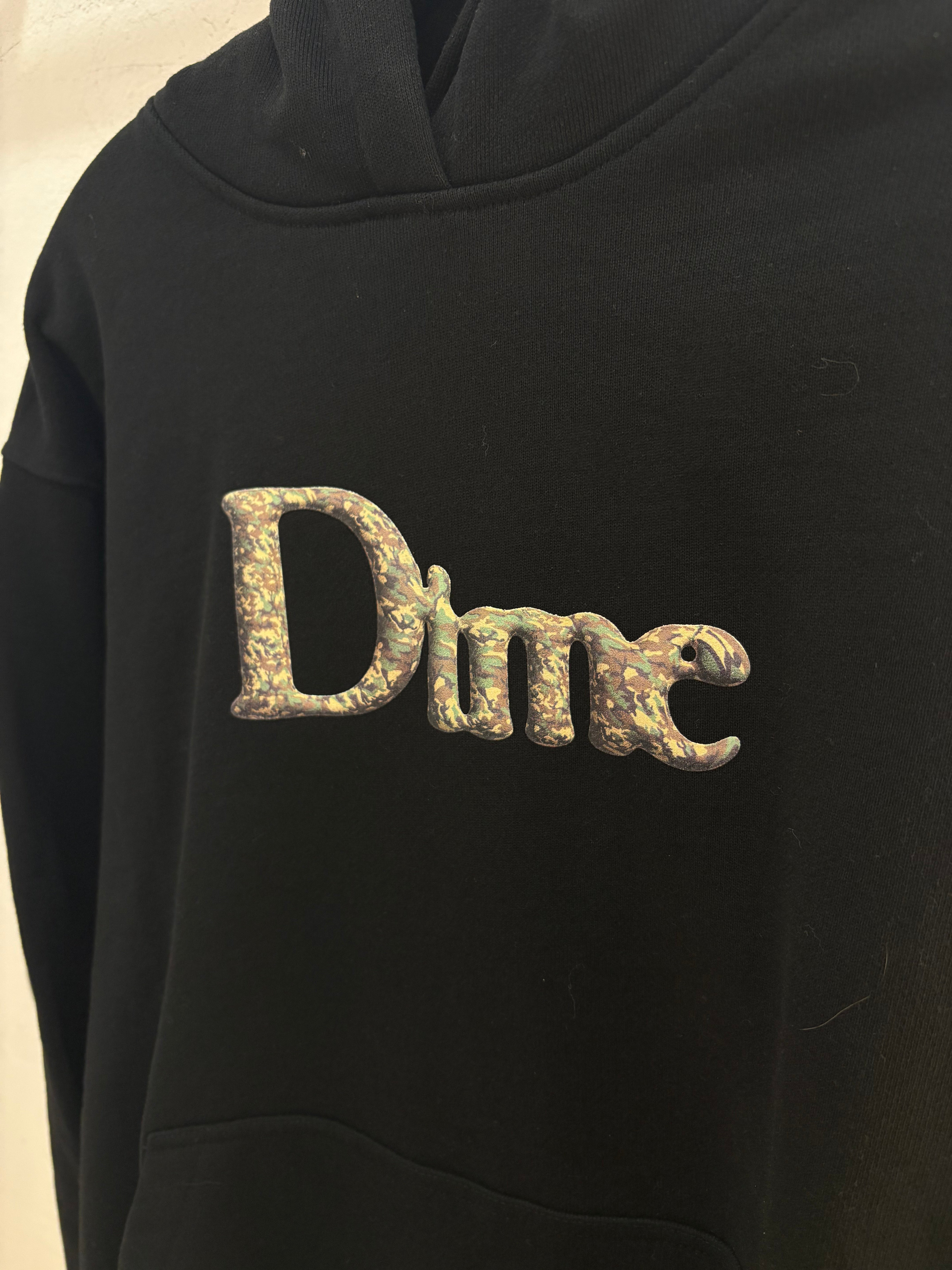 New Dime camo logo black hoodie