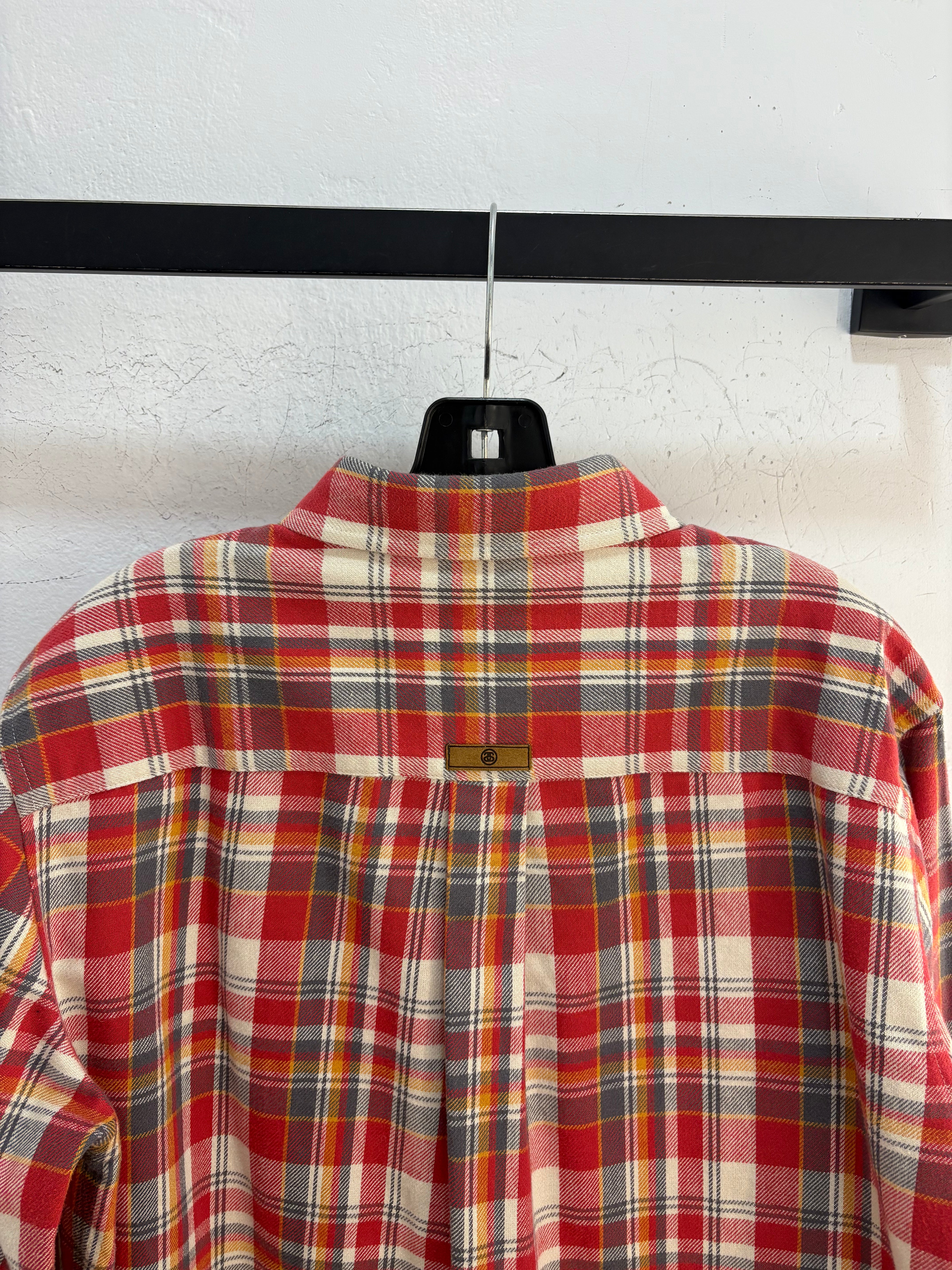 Stussy Plaid purple tag flannel - size L