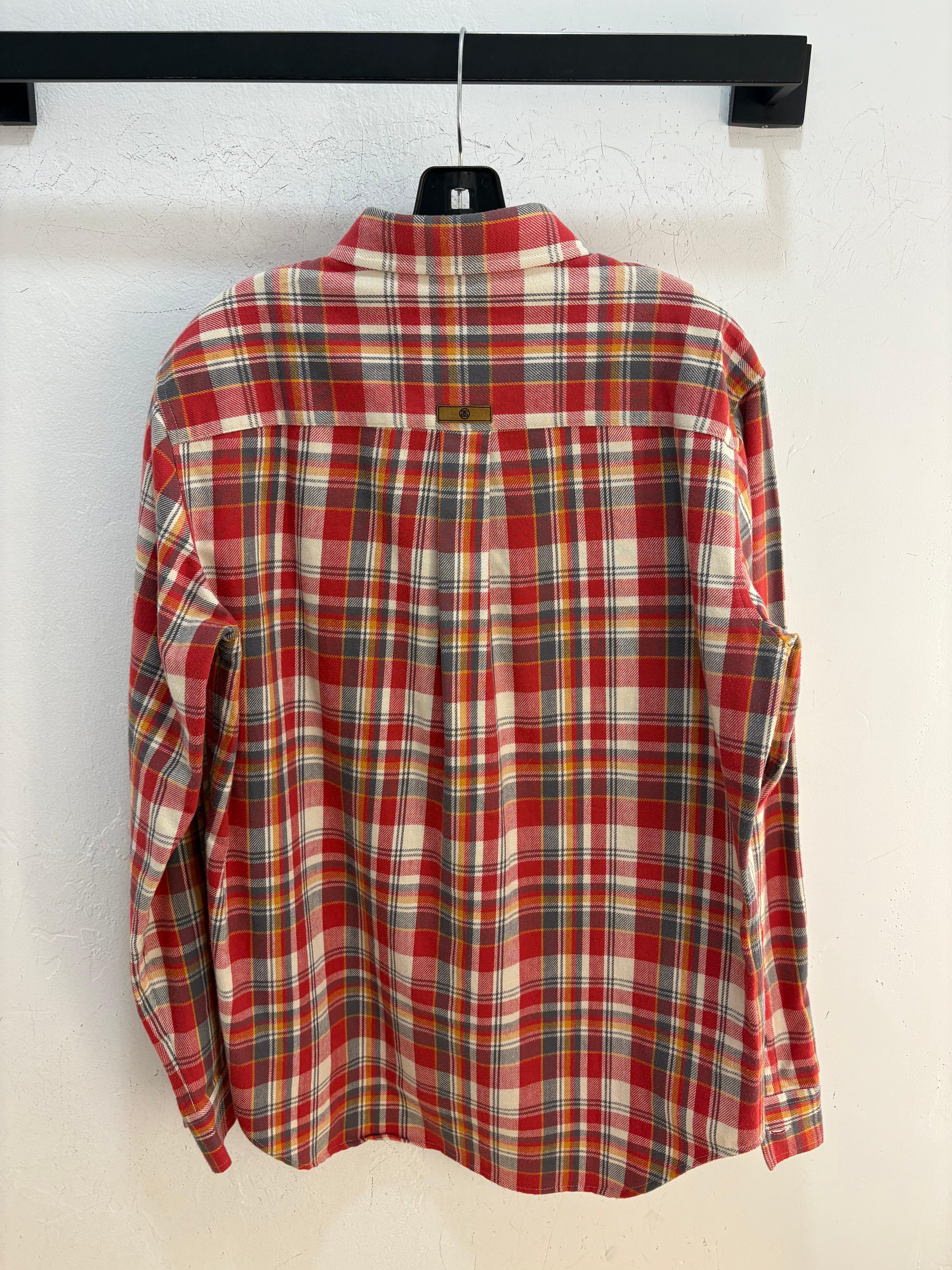 Stussy Plaid purple tag flannel - size L