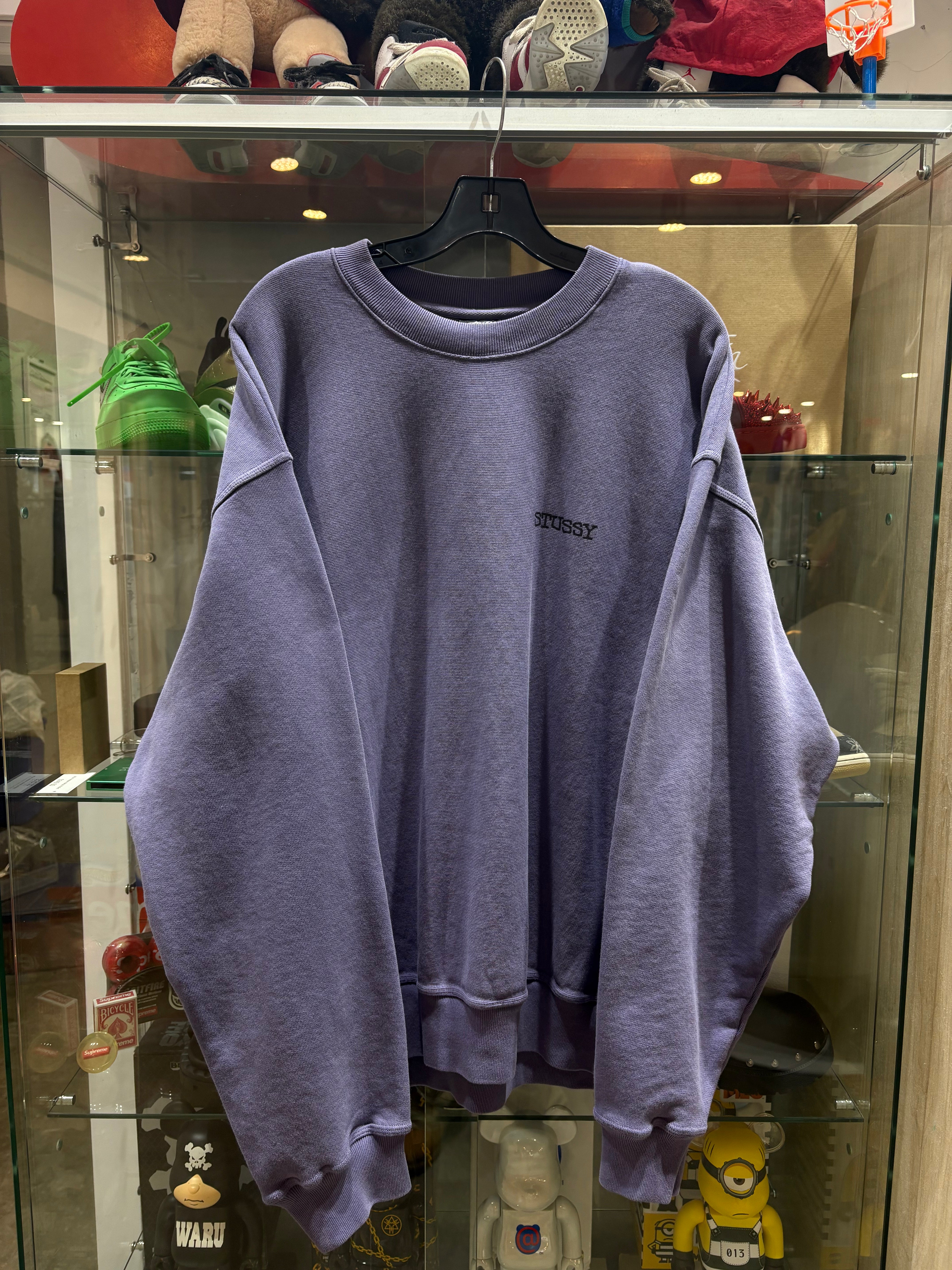 Nouveau sweat-shirt Stussy Purple Dye avec logo - taille XXL