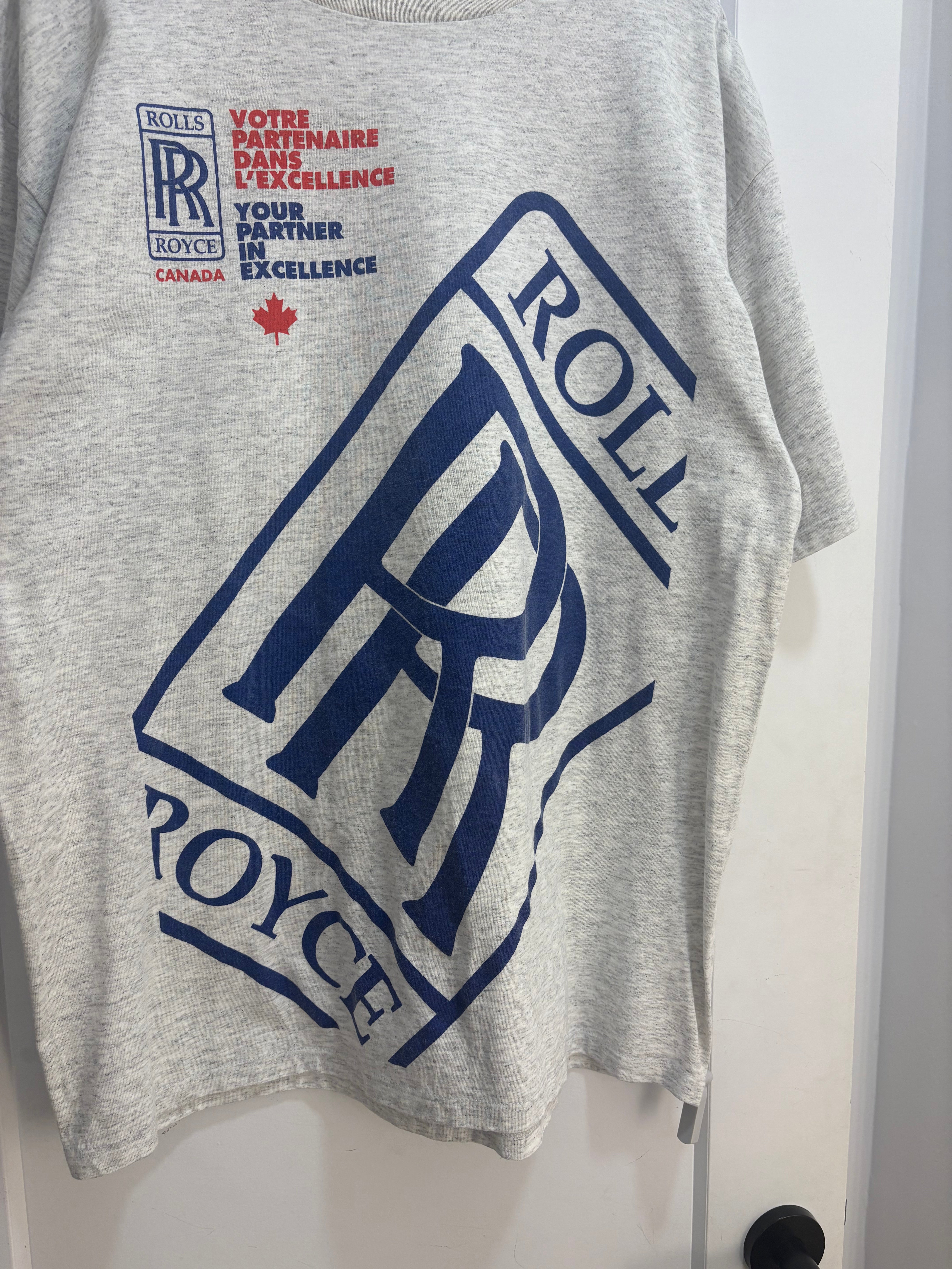 90s Rolls Royce Logo tee - size XL
