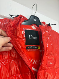 Dime glossy red puffer jacket - size XL