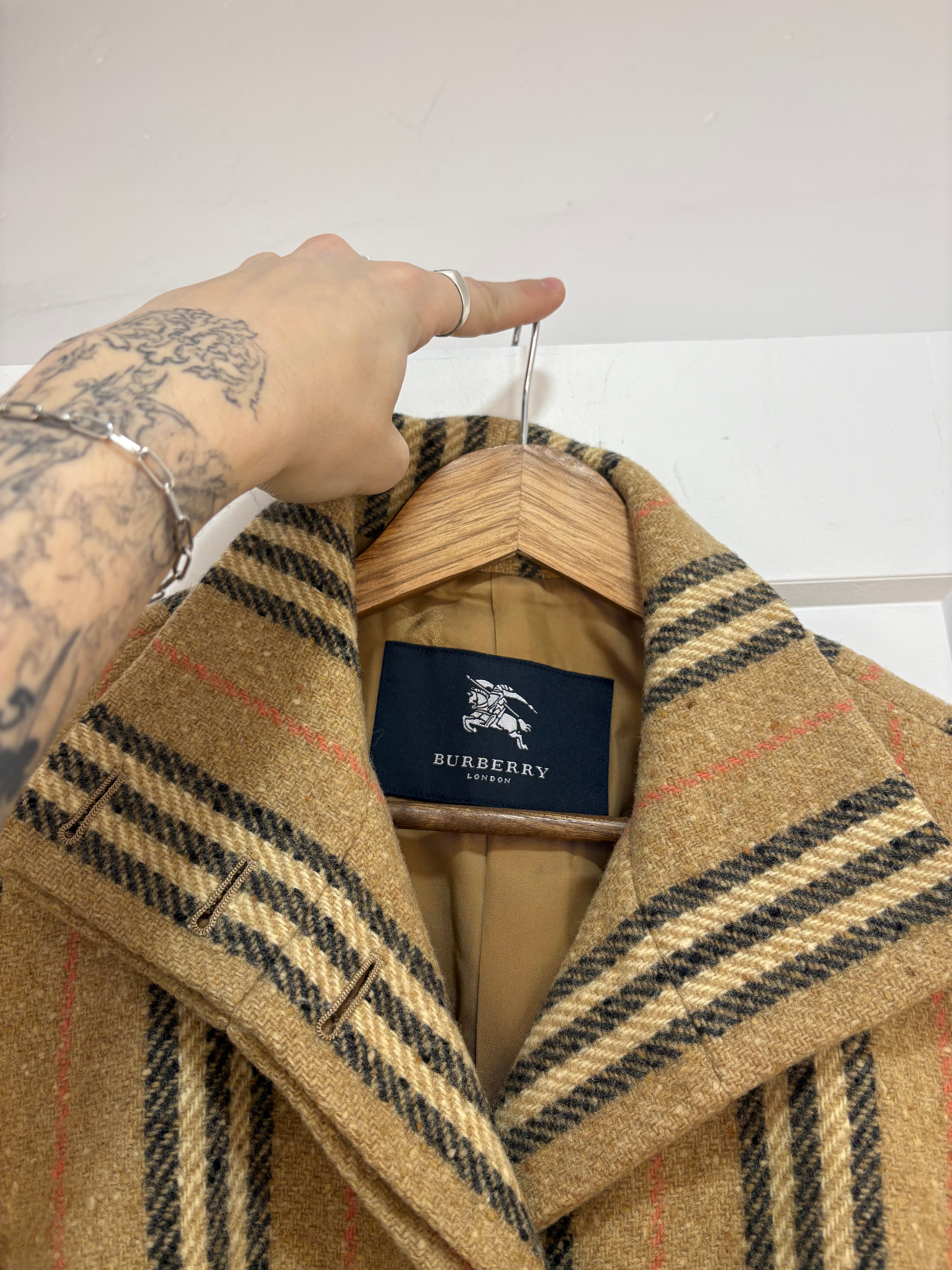 Trench-coat en laine à carreaux Nova de Burberry - taille M femme