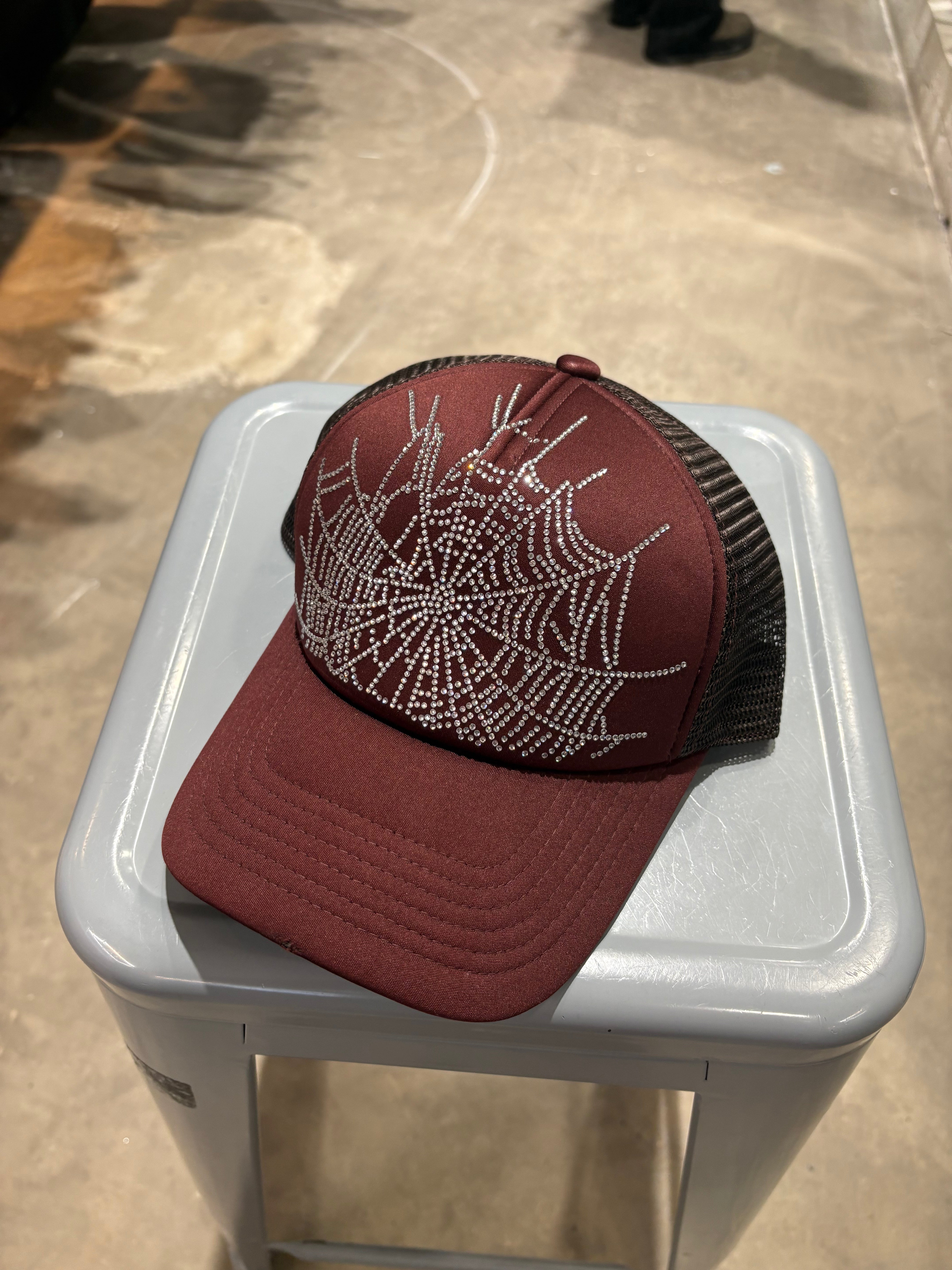 New Sp5der Brown swarkovski trucker hat